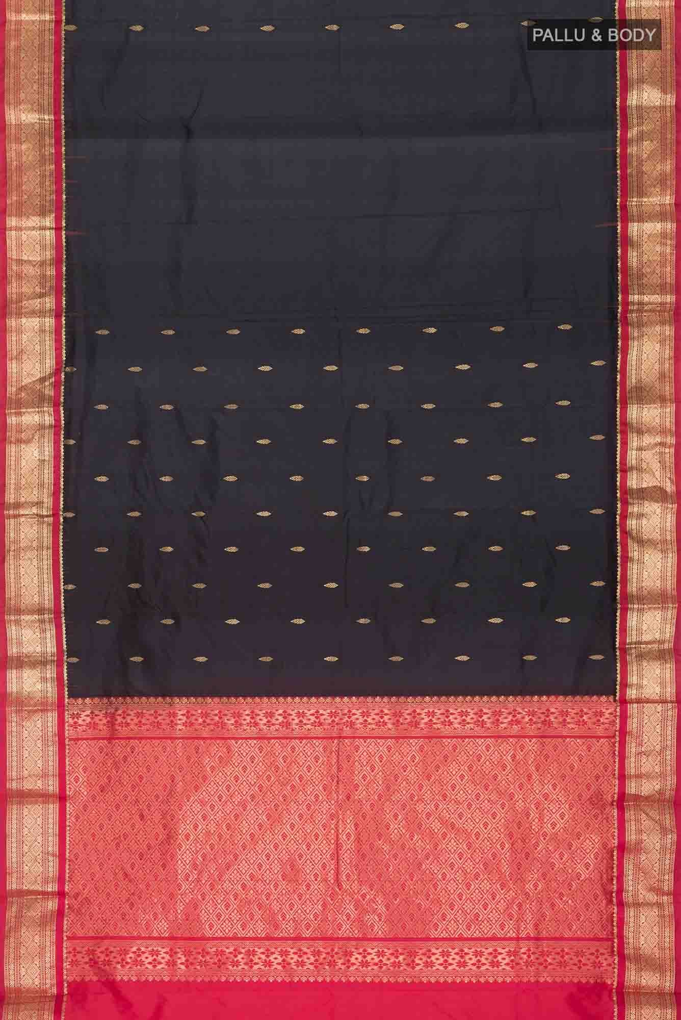 Black Bangalore Silk Saree