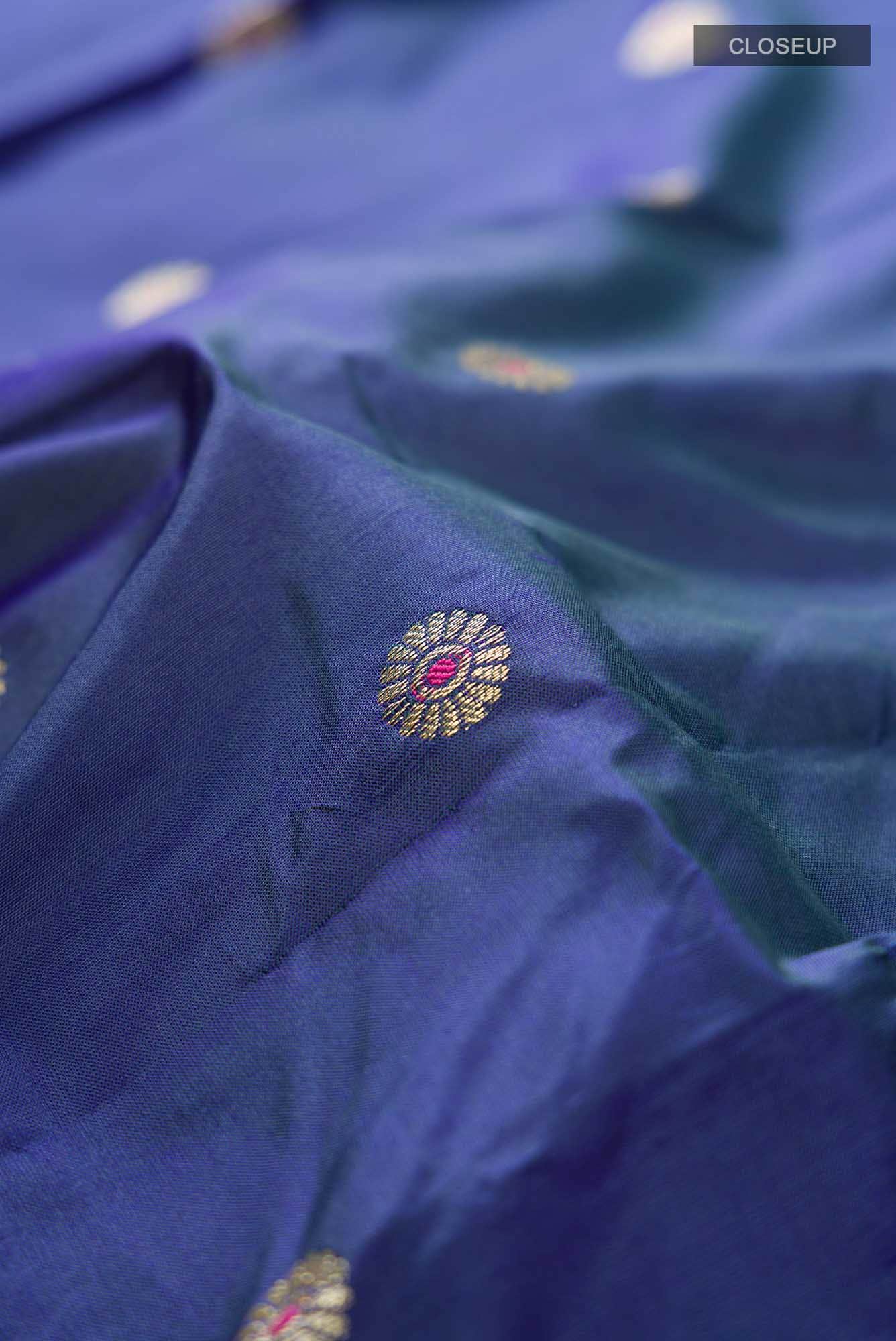 Blue Blended Bangalore Silk Saree