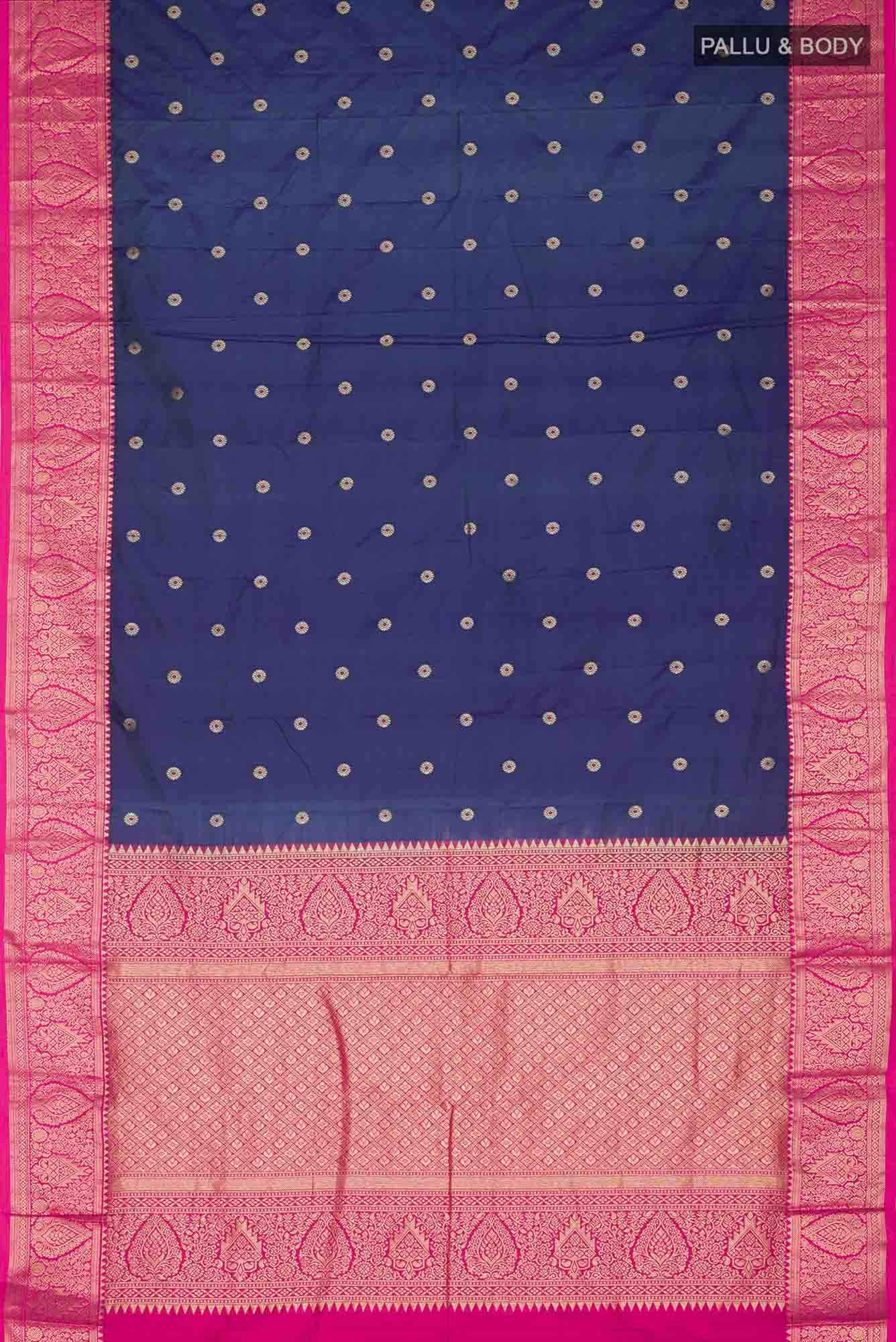 Blue Blended Bangalore Silk Saree