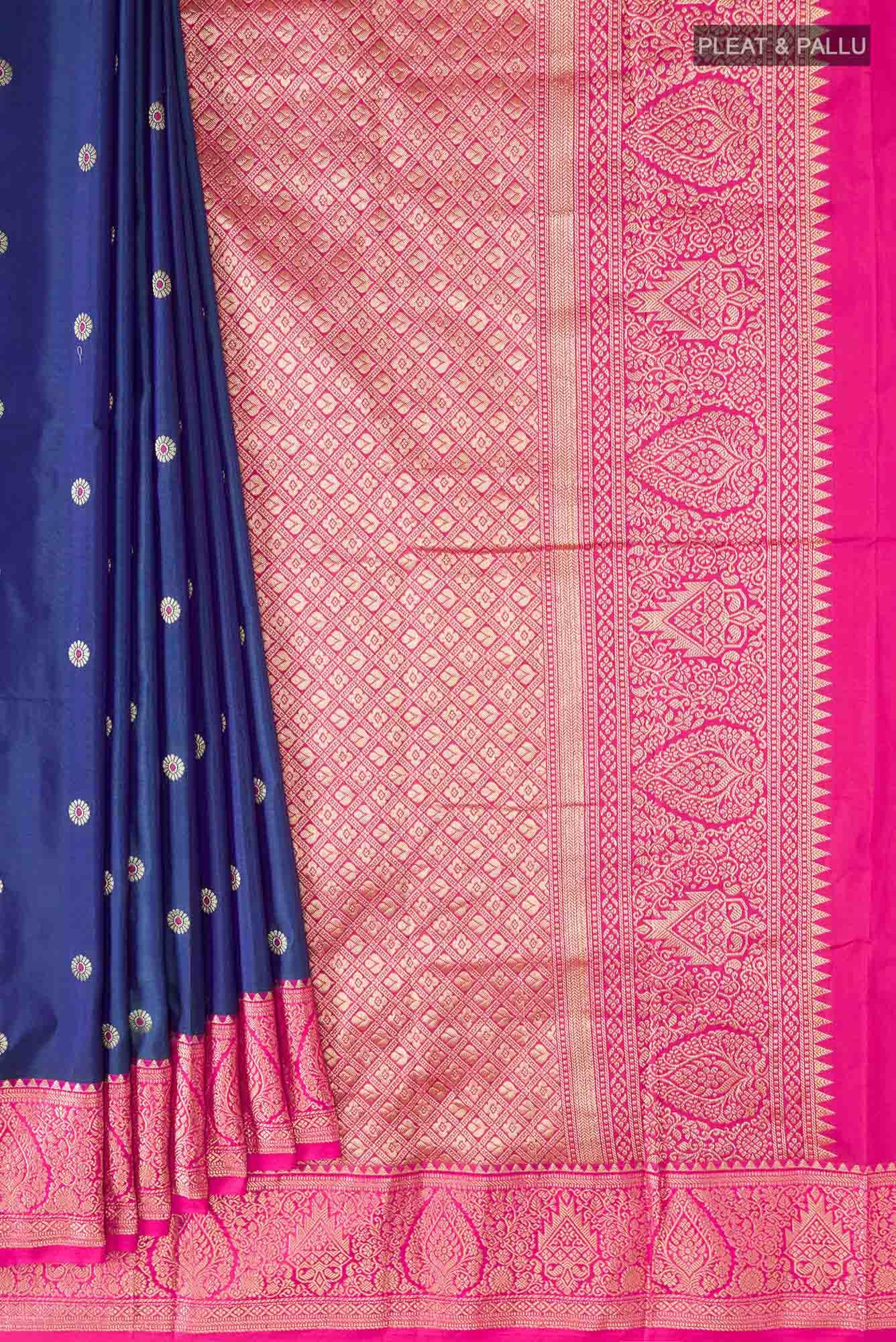 Blue Blended Bangalore Silk Saree