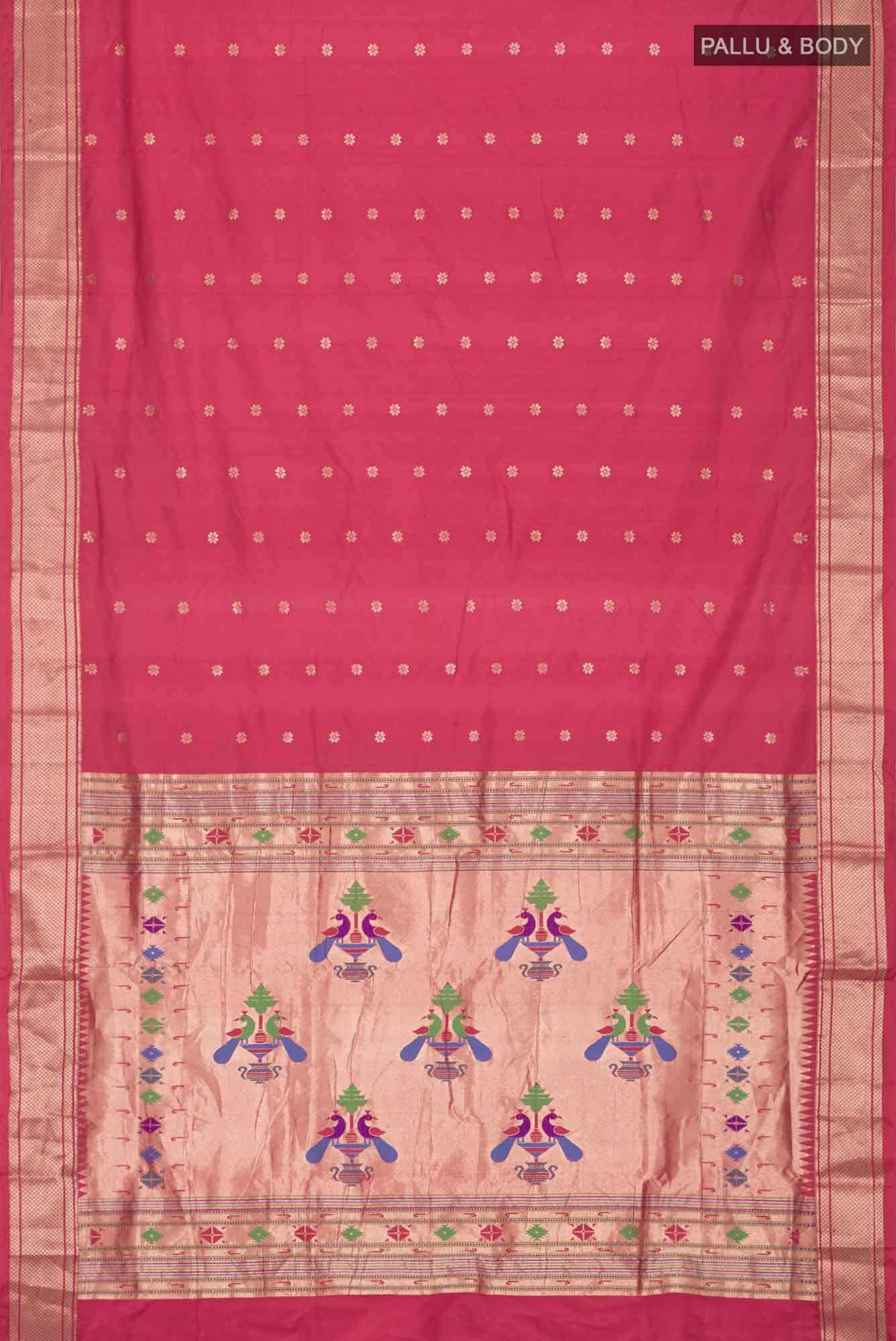 Red Blended Bangalore Silk Saree