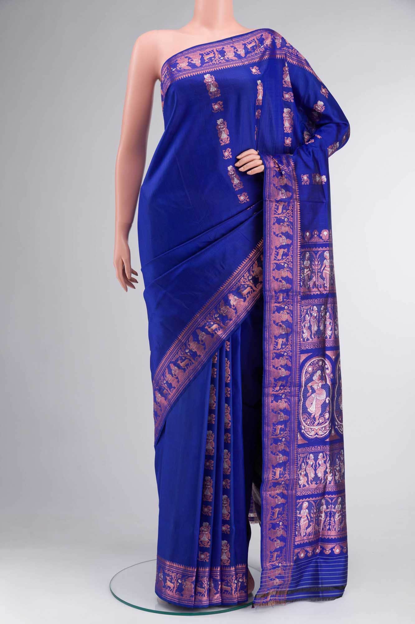 Blue Baluchari Silk Saree