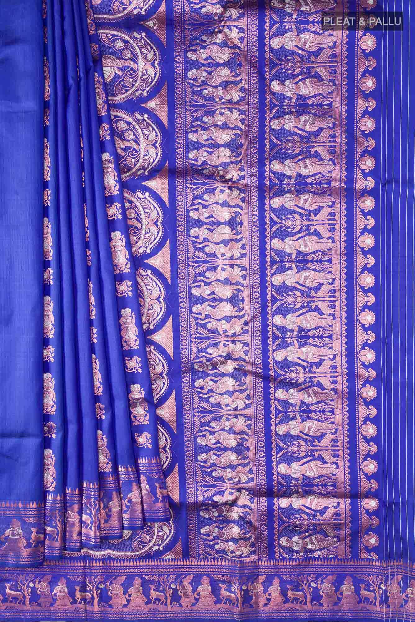 Blue Baluchari Silk Saree