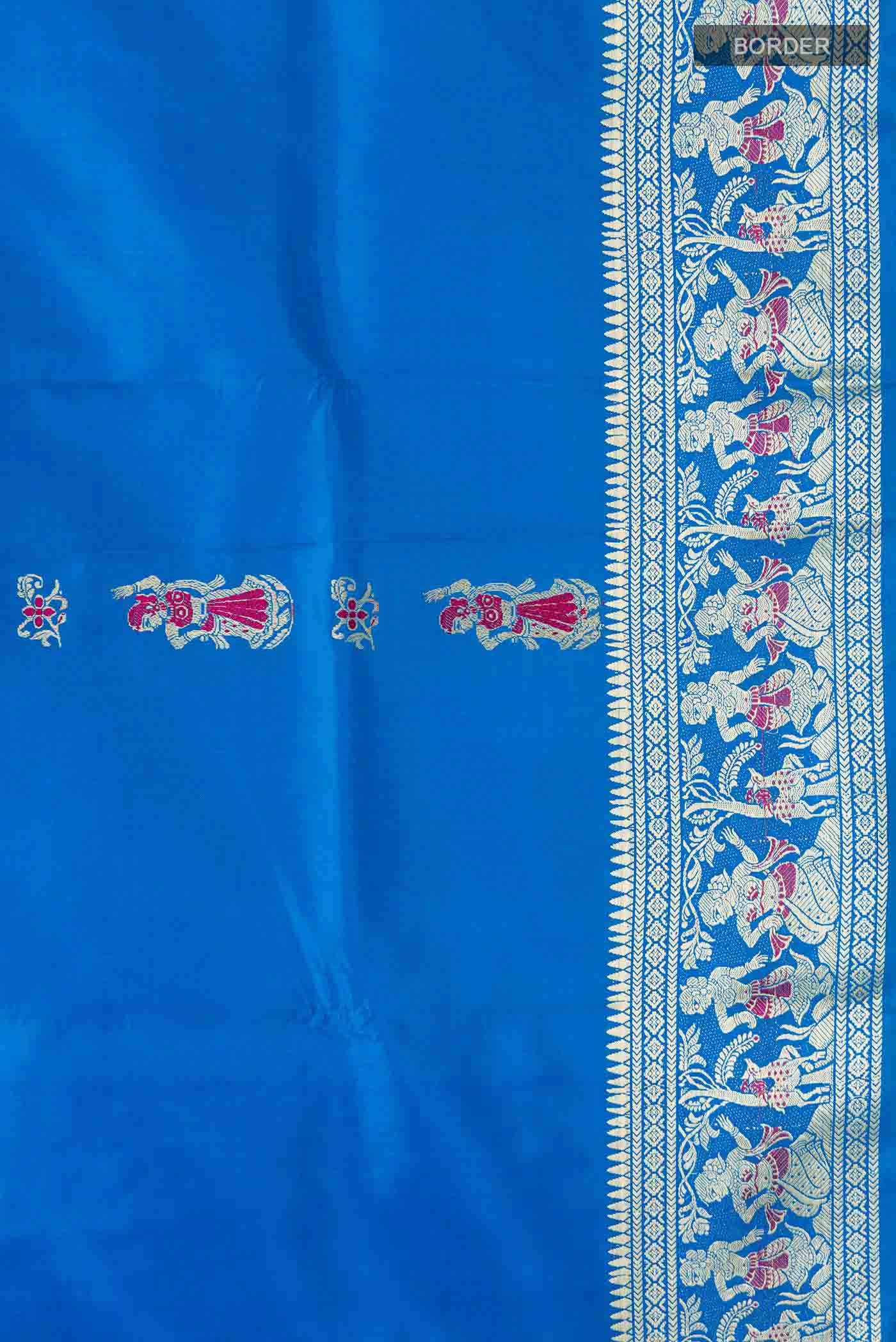 Blue Baluchari Silk Saree