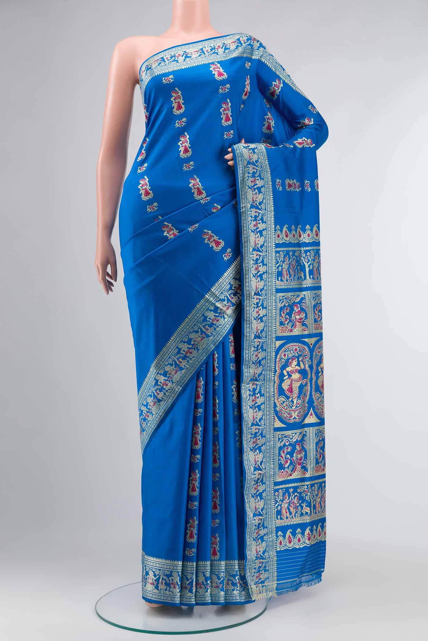 Blue Baluchari Silk Saree