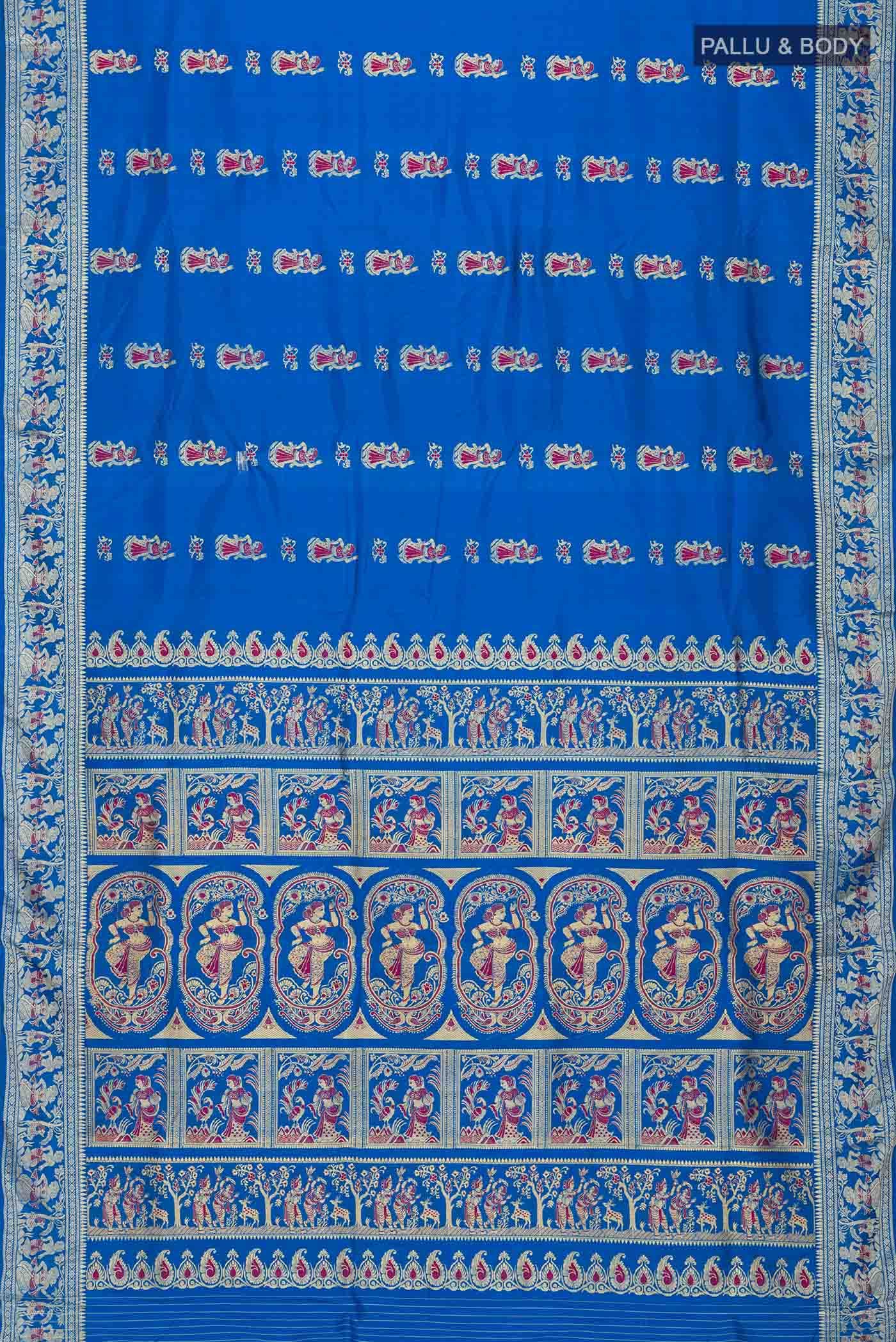 Blue Baluchari Silk Saree