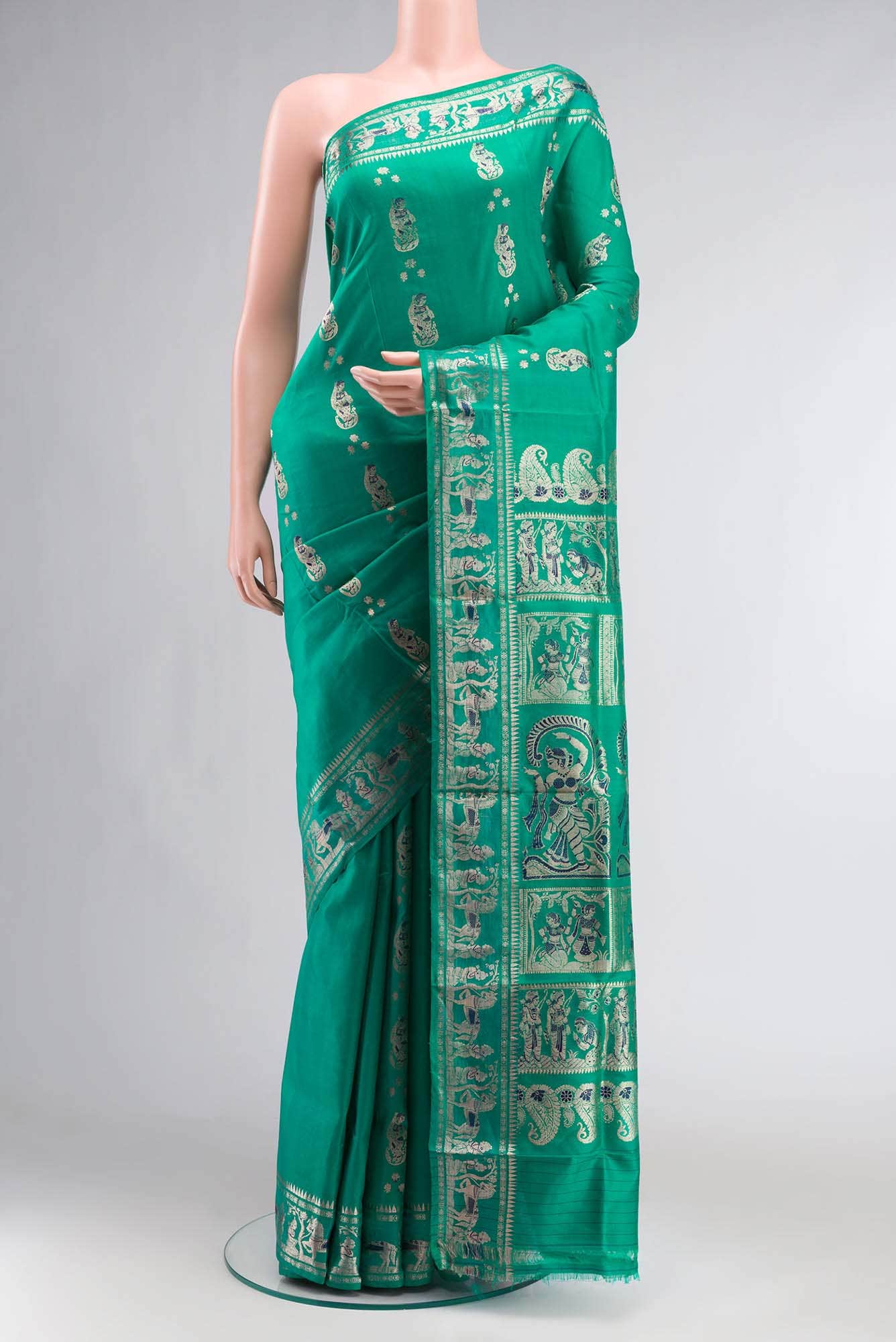 Green Baluchari Silk Saree