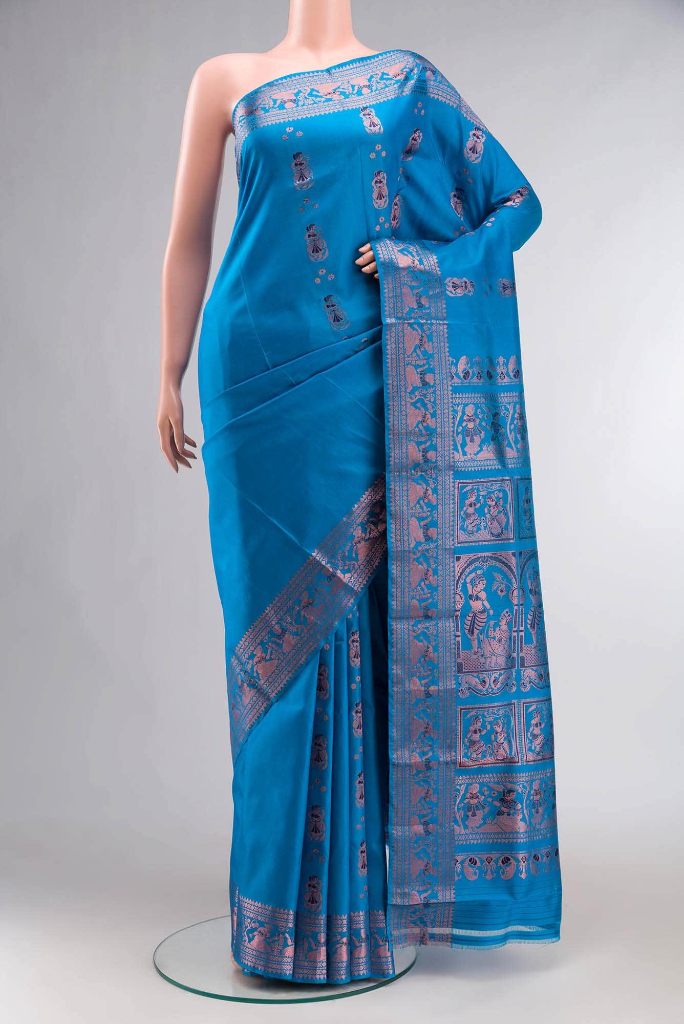 Blue Baluchari Silk Saree