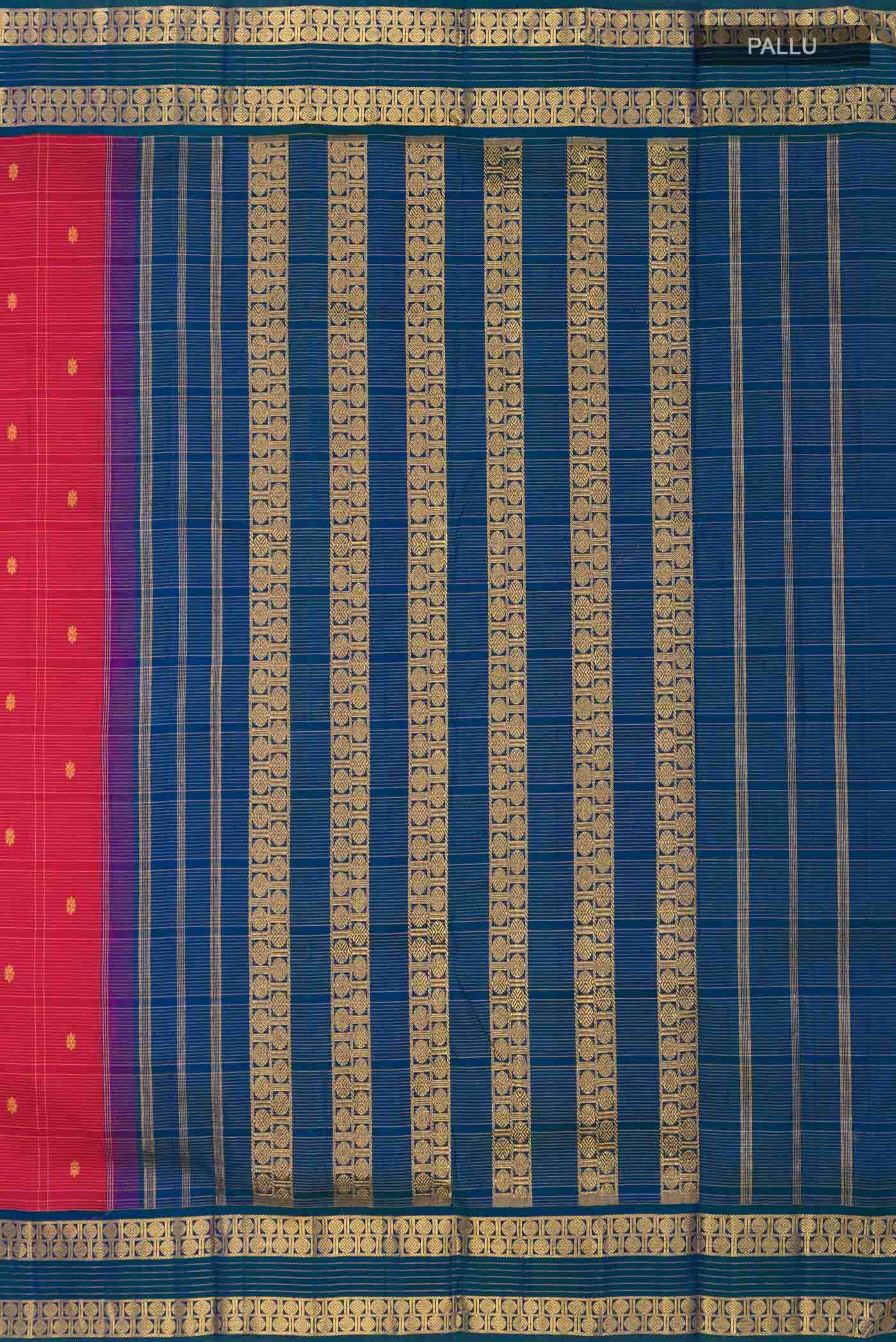 Pure Silk Pure Zari Red Kanchipuram Nine Yards Saree