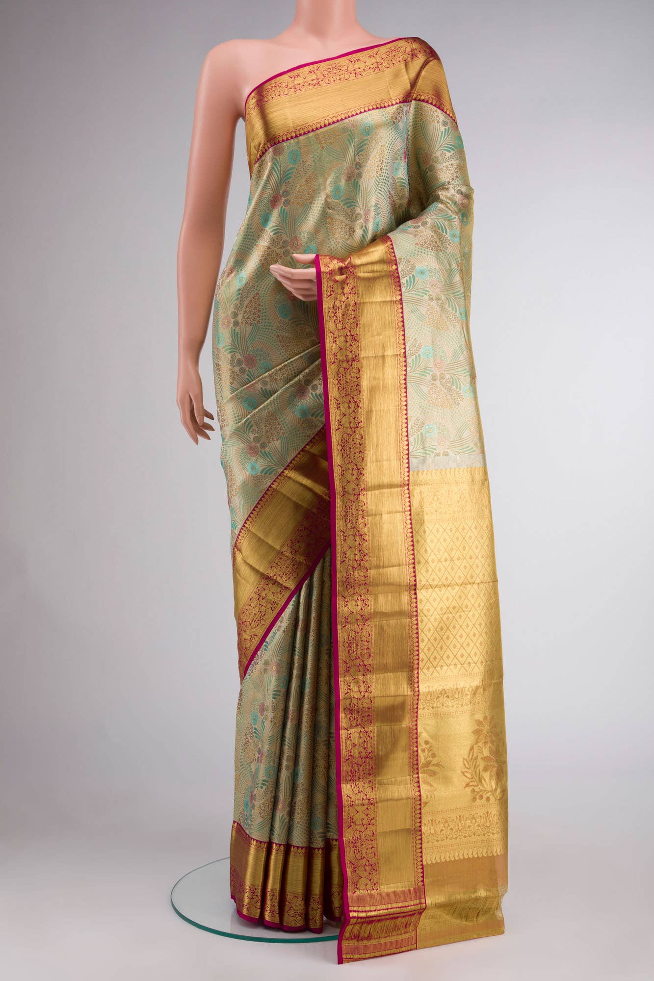 Green Kanchipuram Tissue Silk Saree