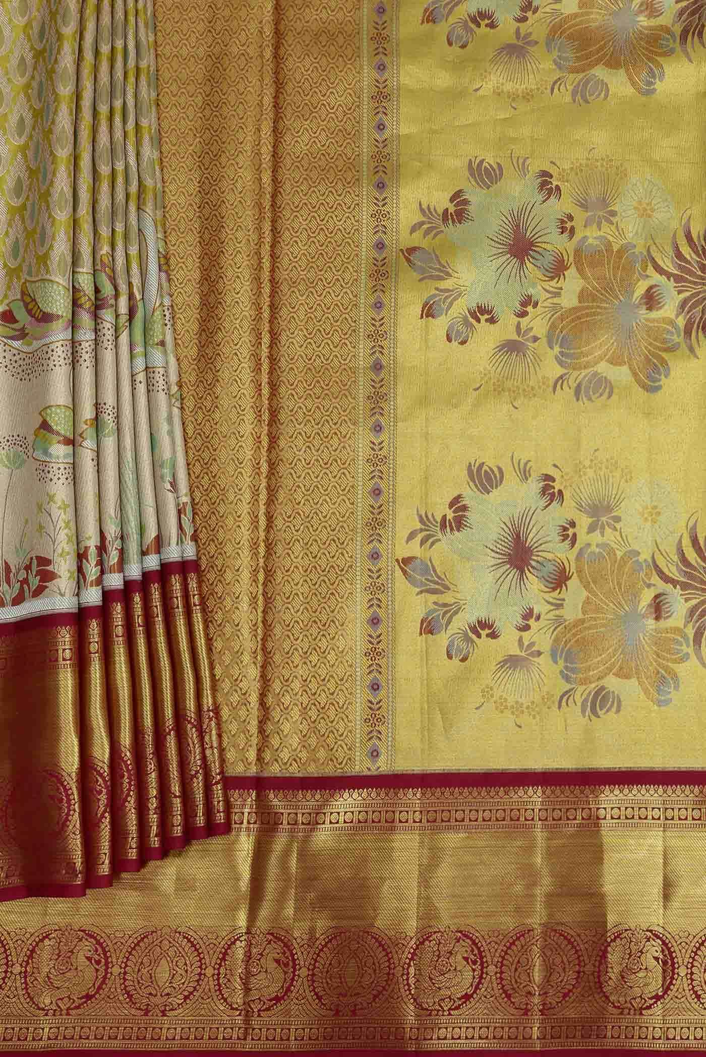 Gold Kanchipuram Silk Saree