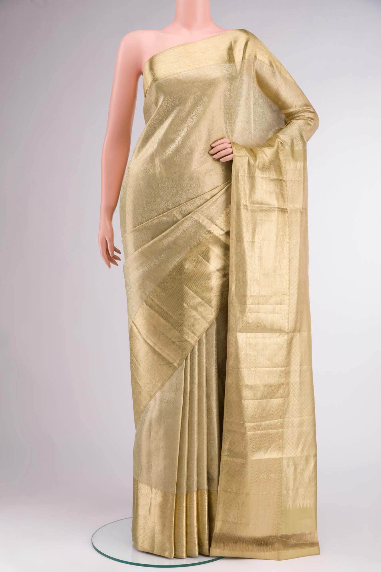 Gold Kanchipuram Tissue Silk Saree