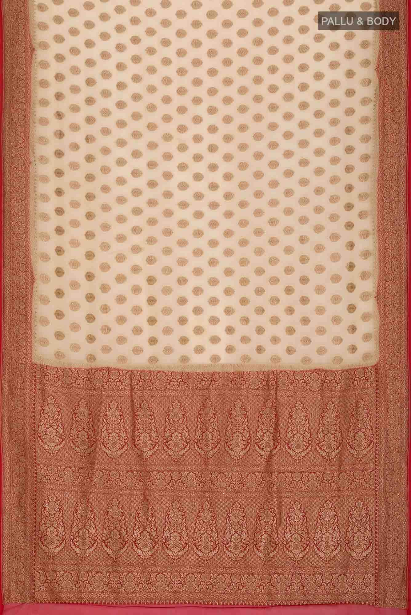 Beige Banarasi Georgette Saree