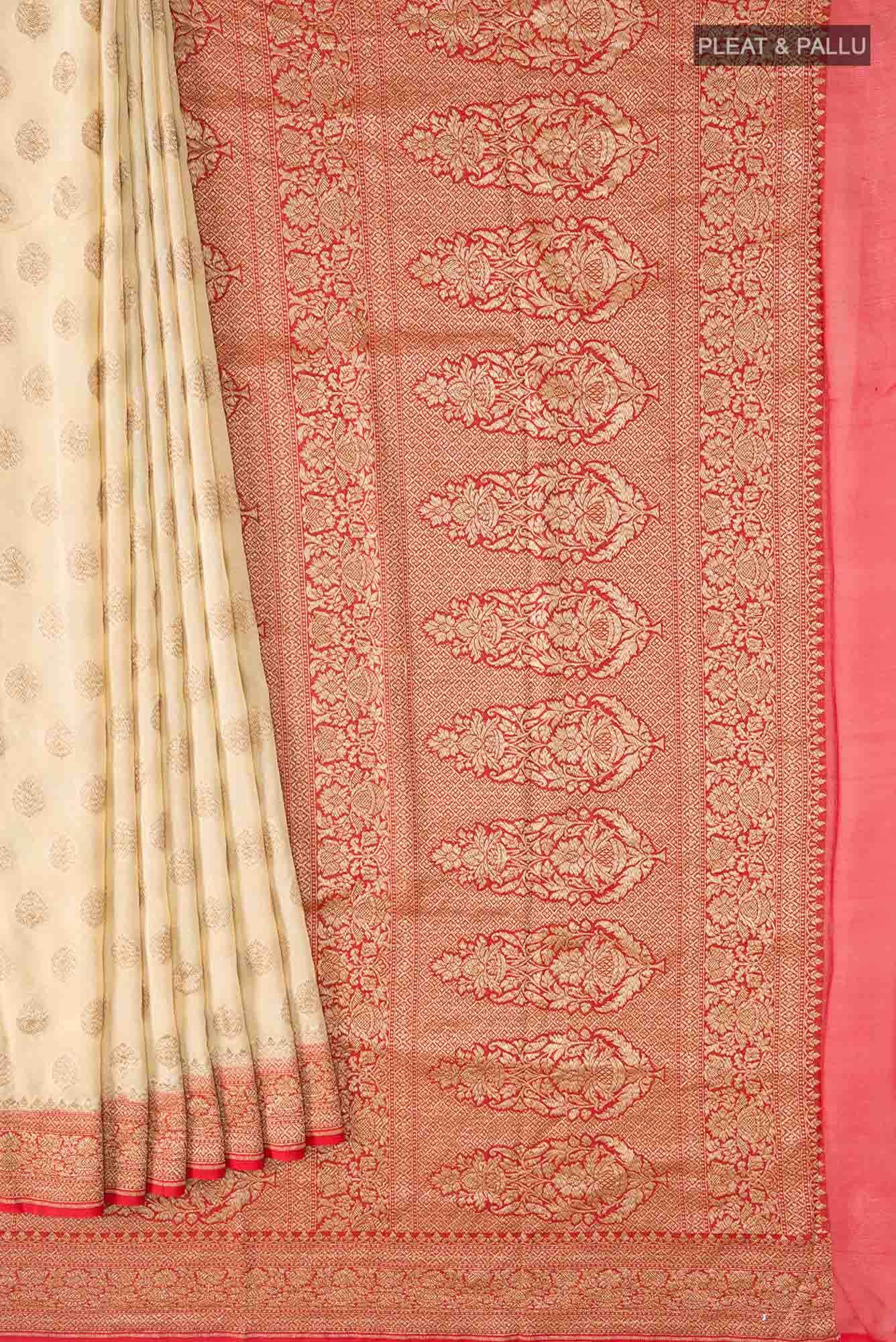 Beige Banarasi Georgette Saree