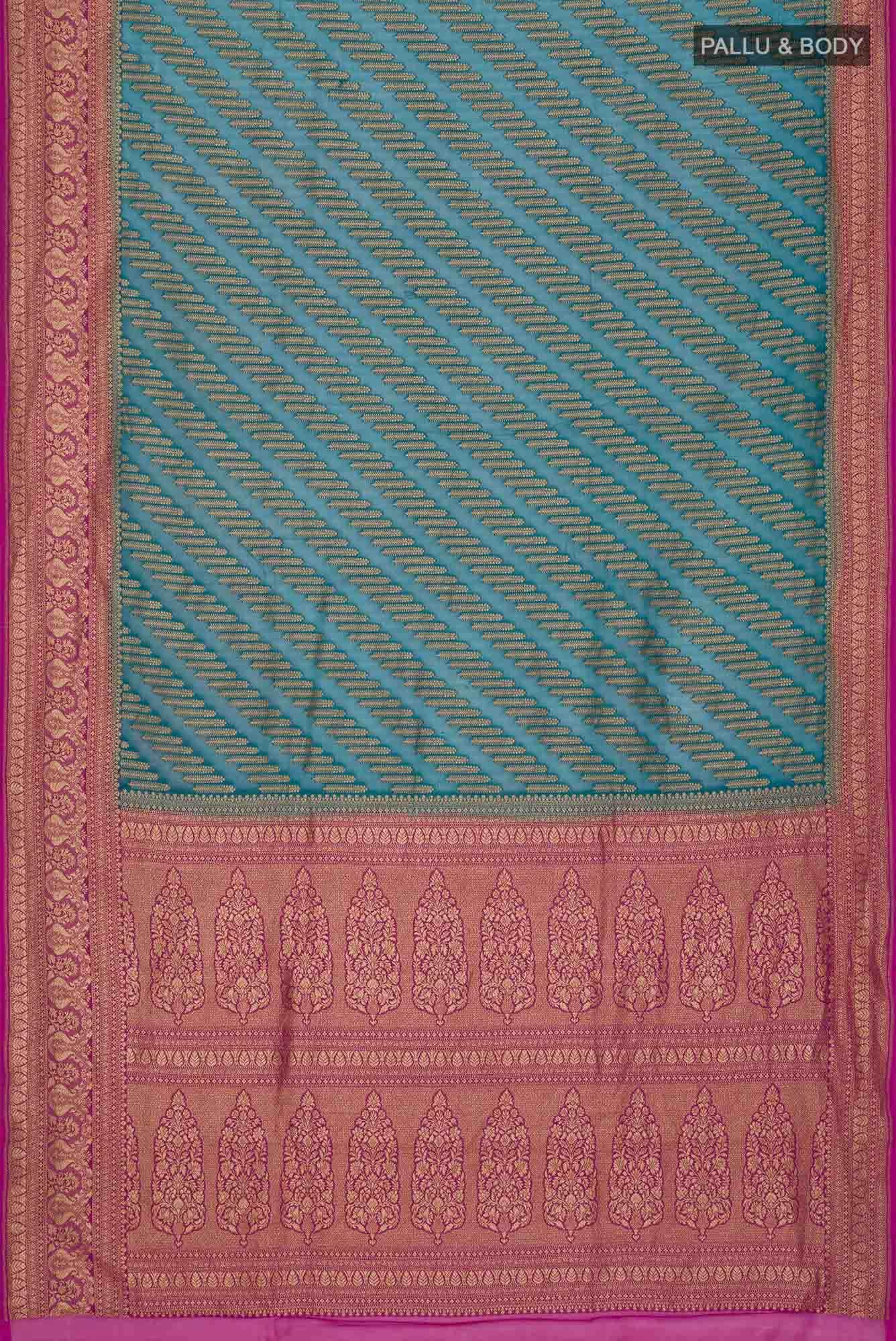 Blue Banarasi Georgette Saree