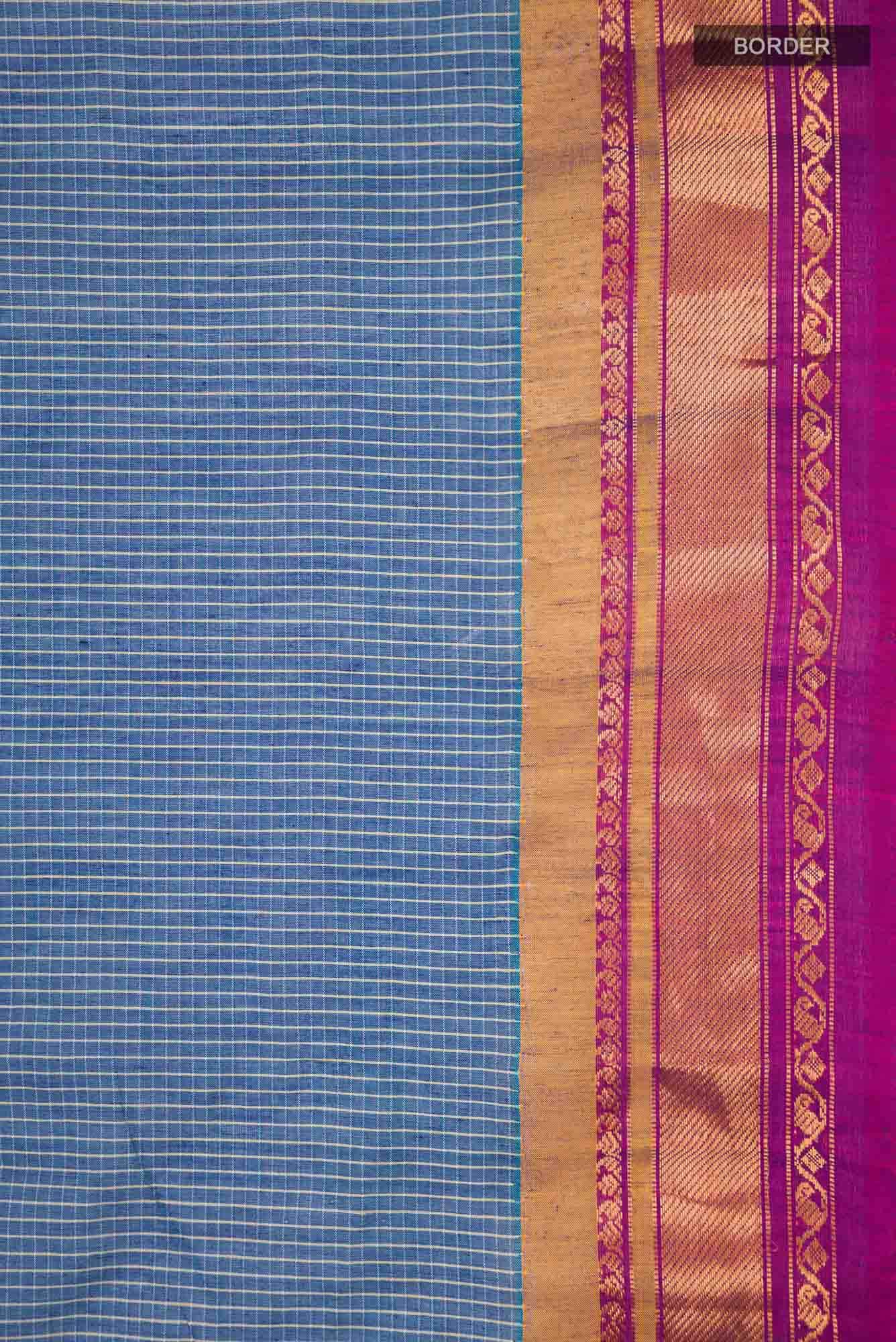 Blue Gadwal cotton Saree