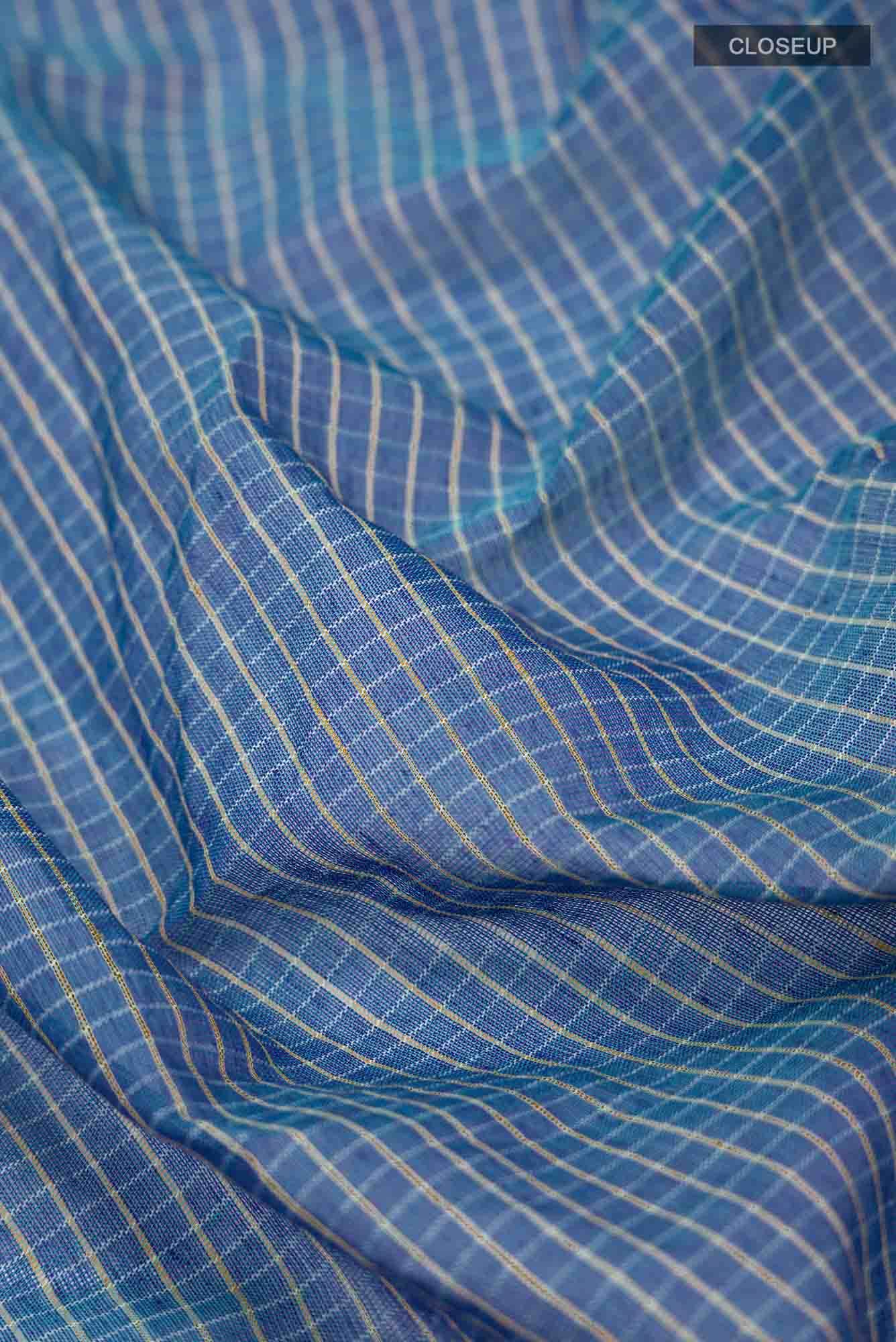 Blue Gadwal cotton Saree