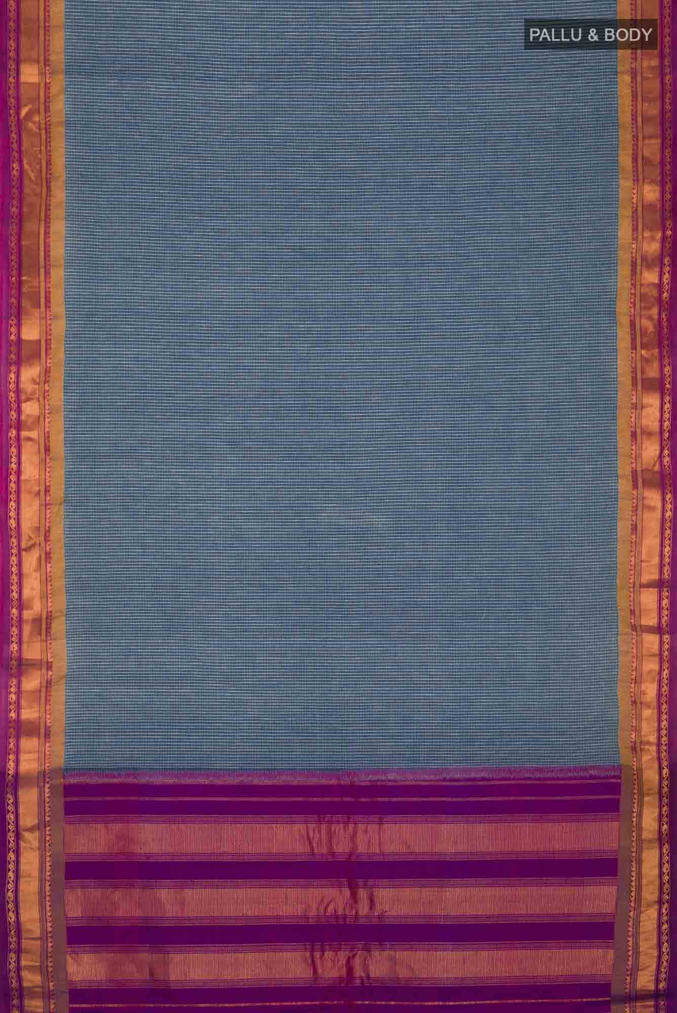 Blue Gadwal cotton Saree