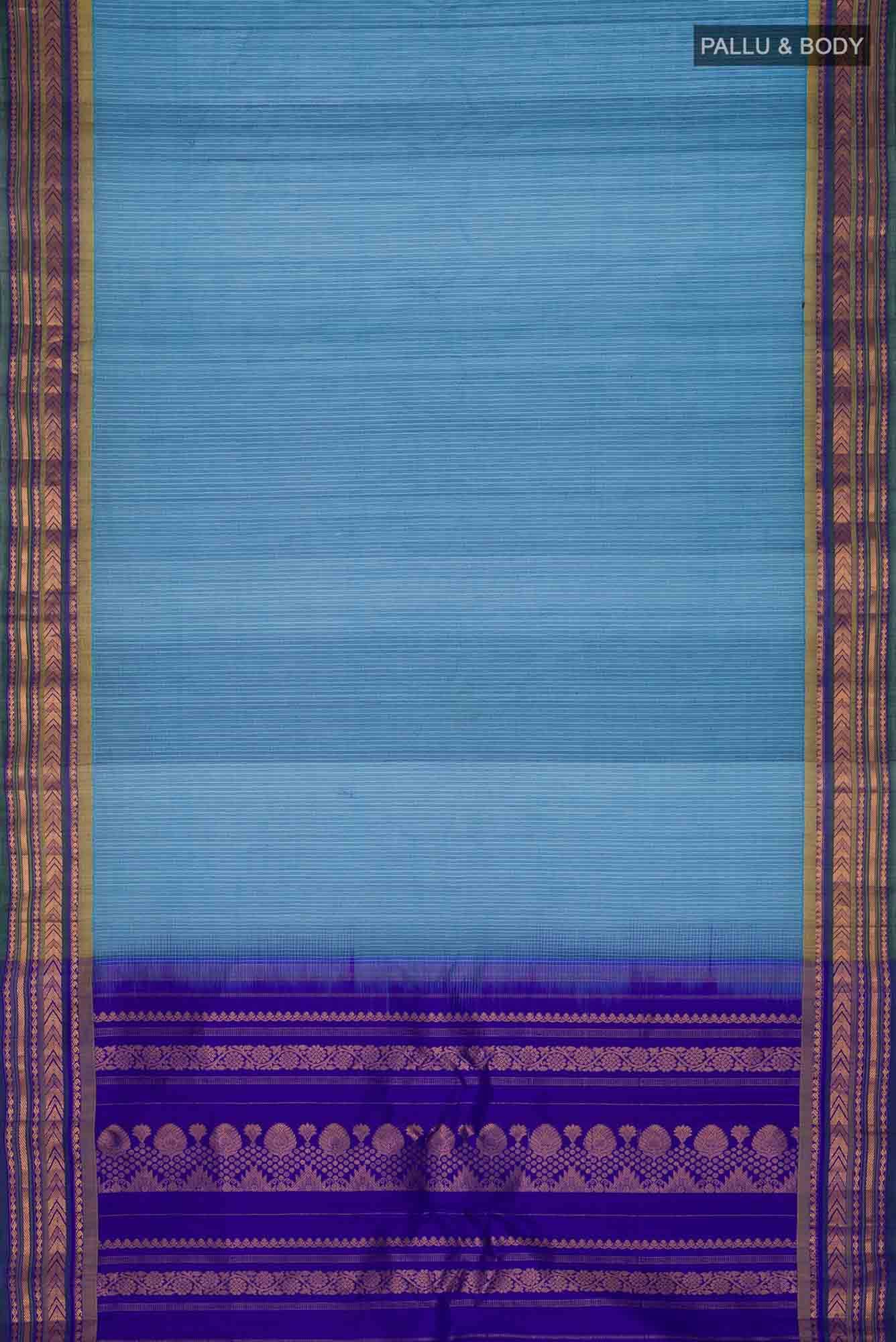 Blue Gadwal cotton Saree