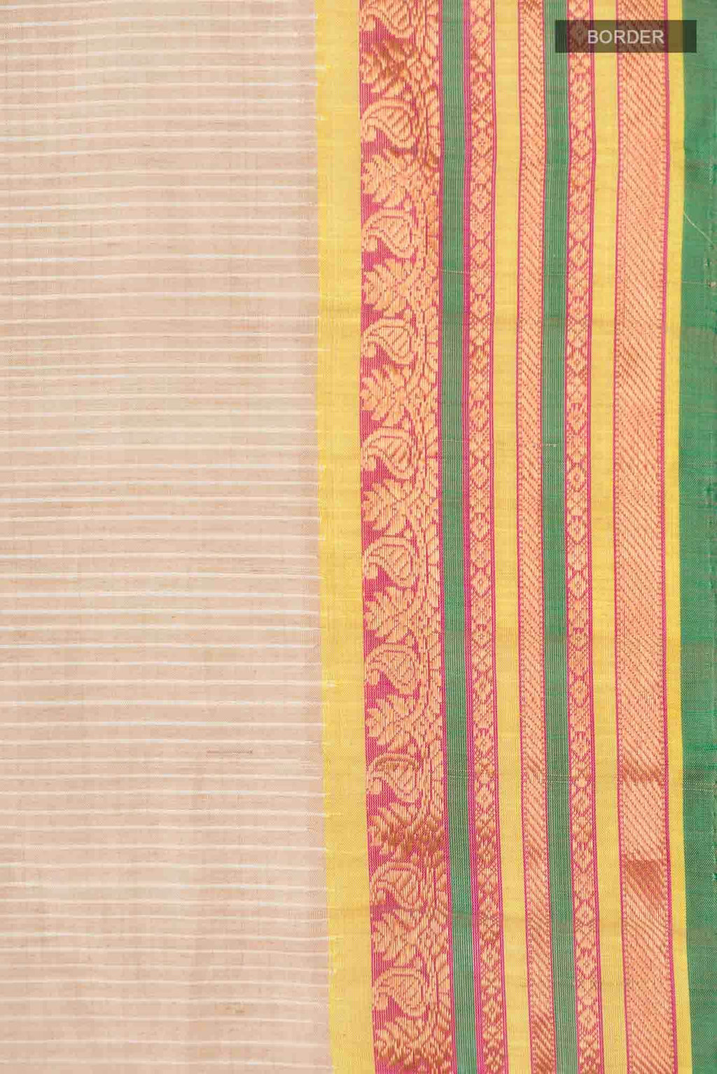Beige Gadwal Silk Cotton Saree