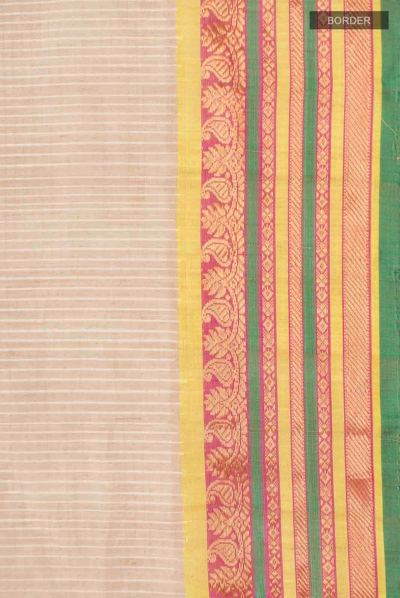 Beige Gadwal Silk Cotton Saree