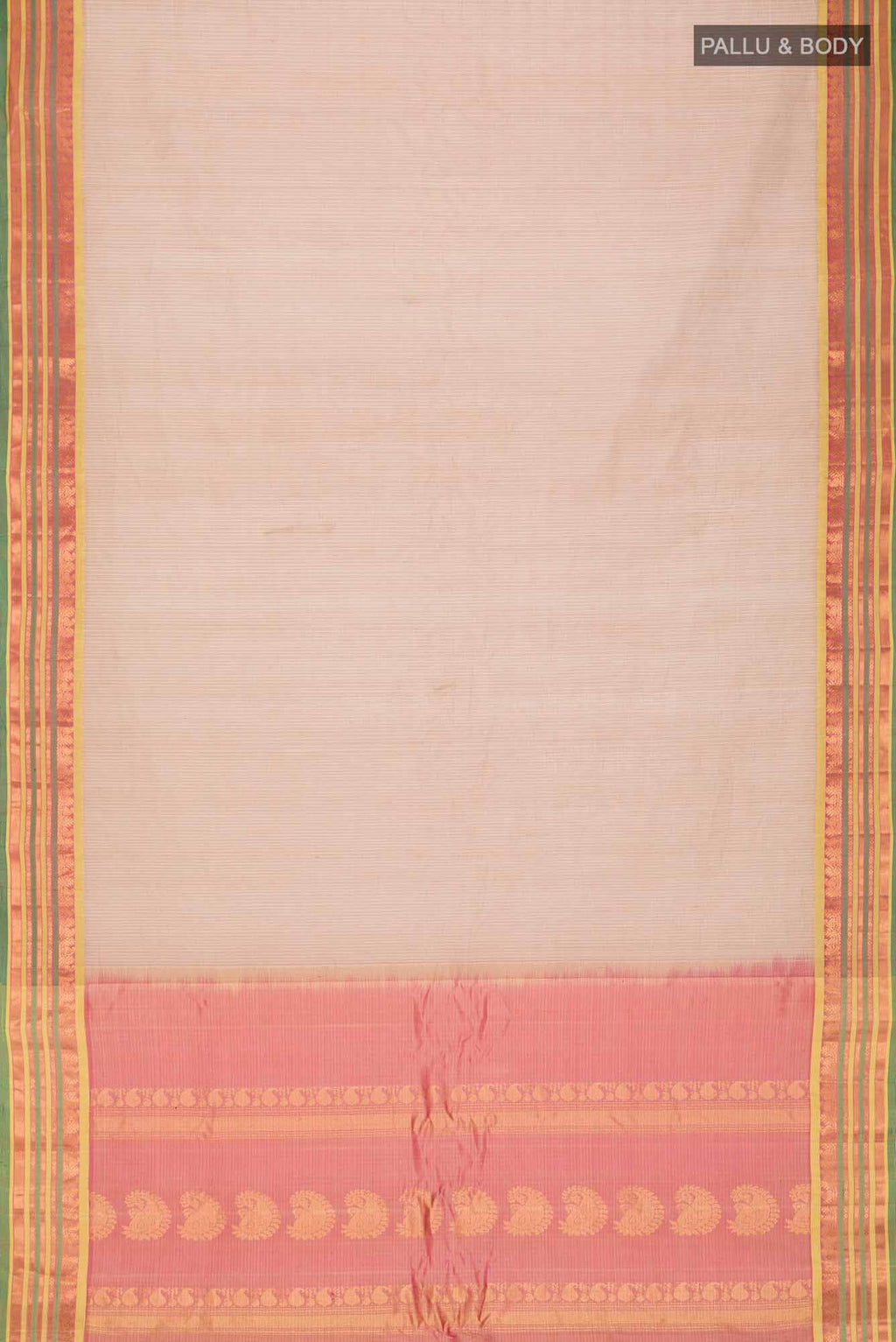 Beige Gadwal Silk Cotton Saree