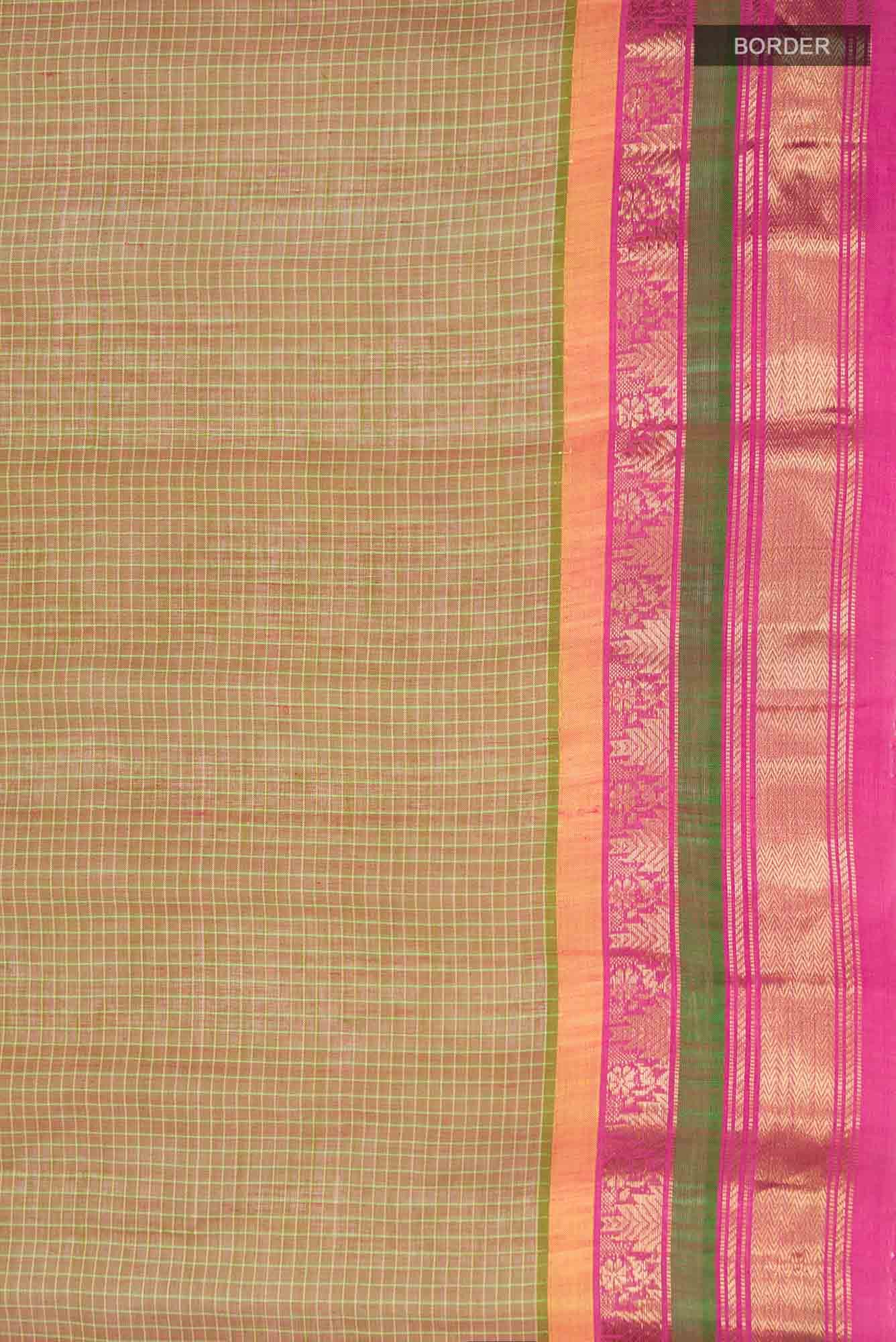 Green Gadwal cotton Saree