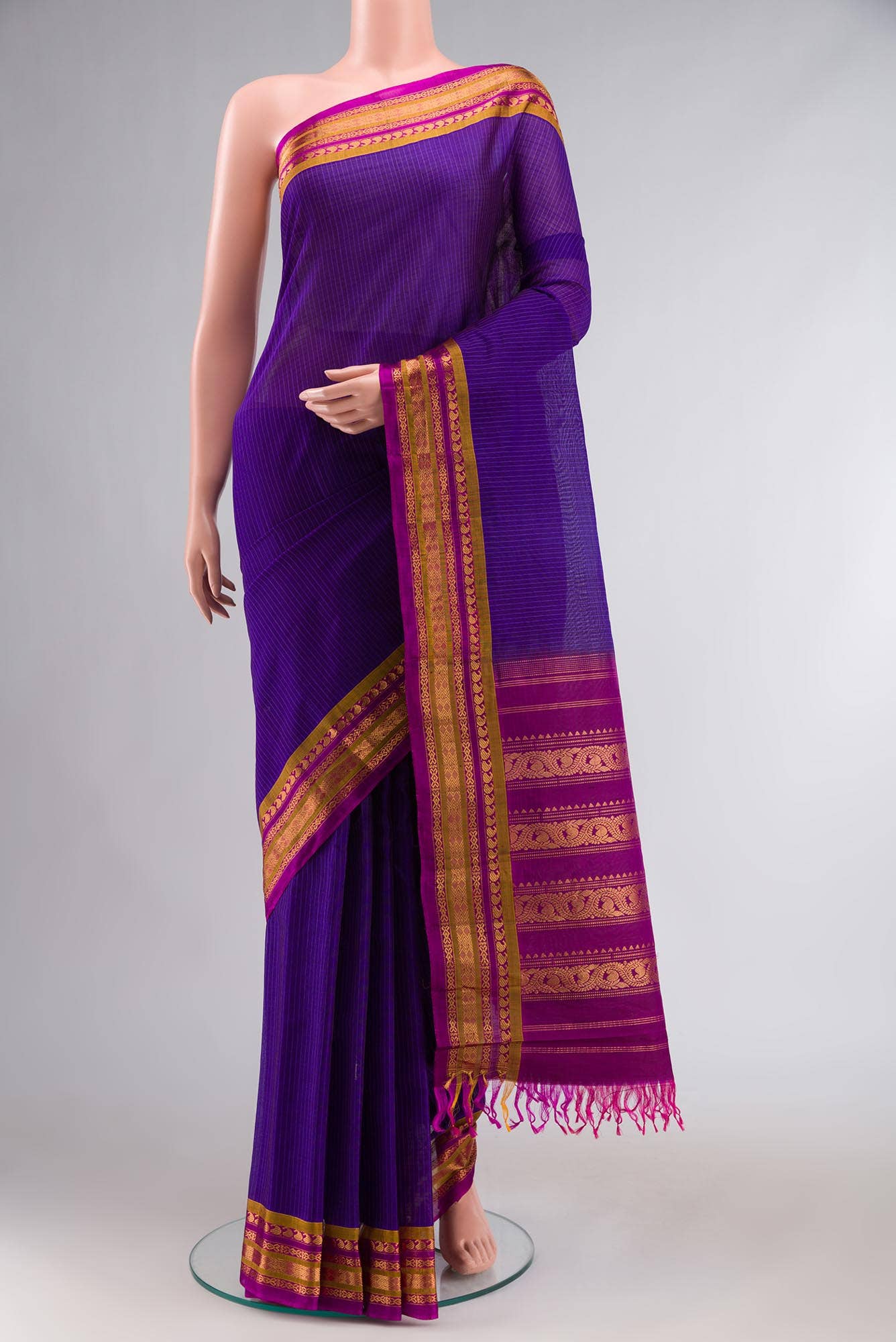 Blue Gadwal cotton Saree