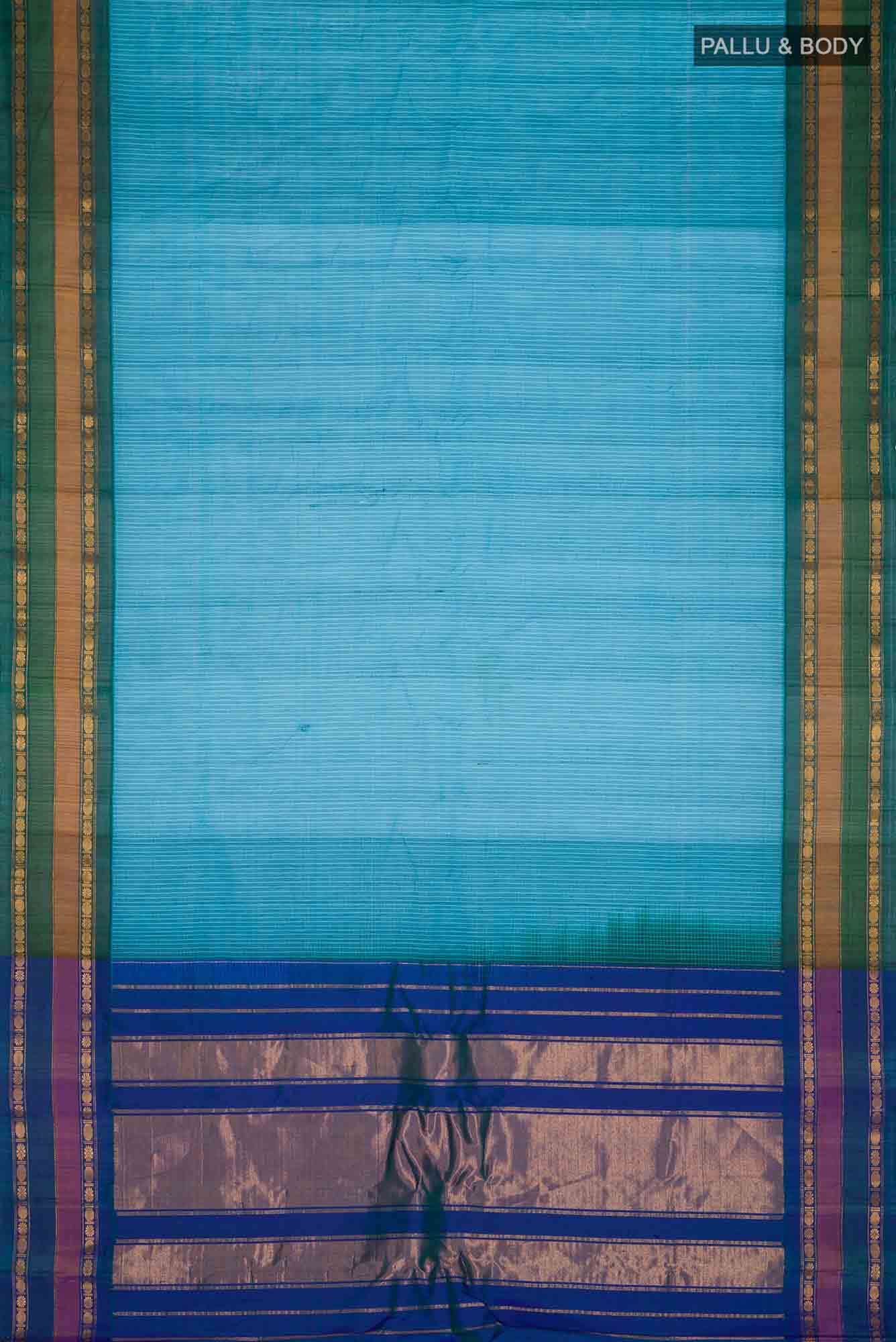 Blue Gadwal cotton Saree
