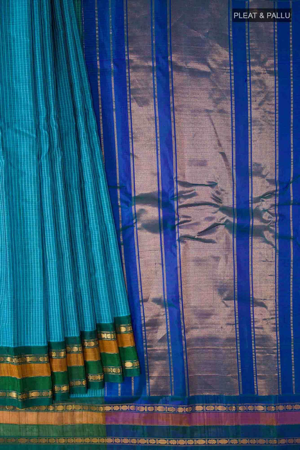 Blue Gadwal cotton Saree