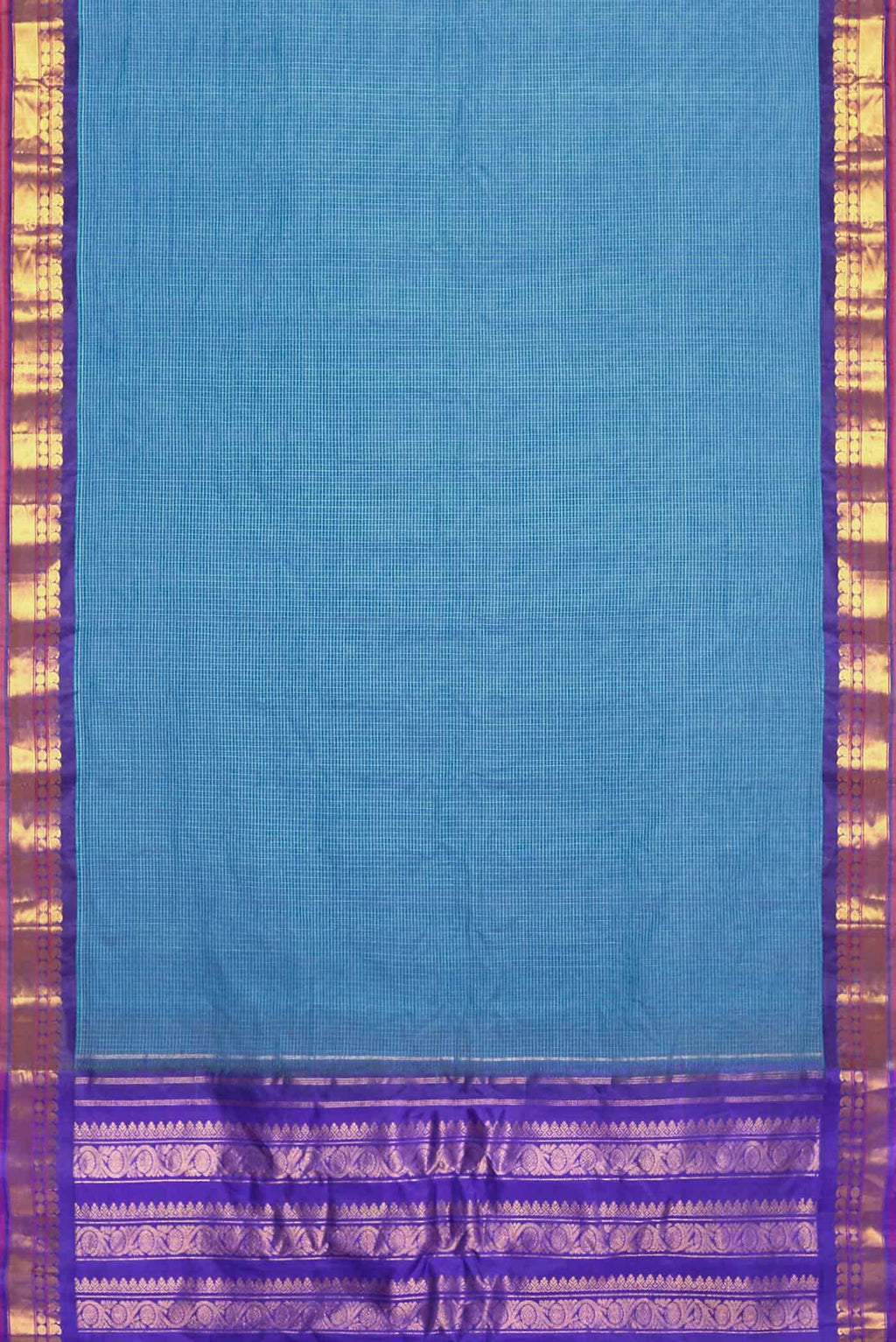 Blue Gadwal cotton Saree