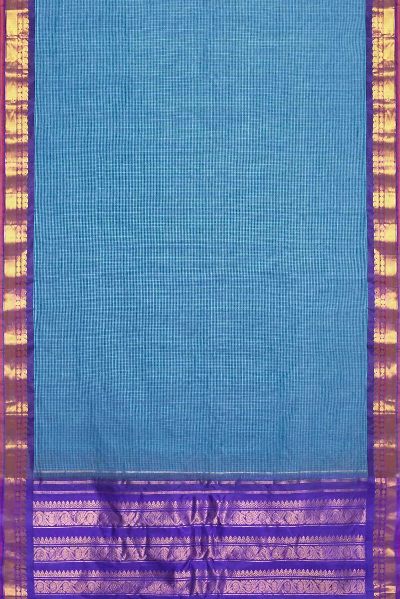 Blue Gadwal cotton Saree