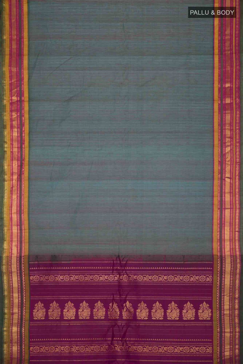 Green Gadwal cotton Saree