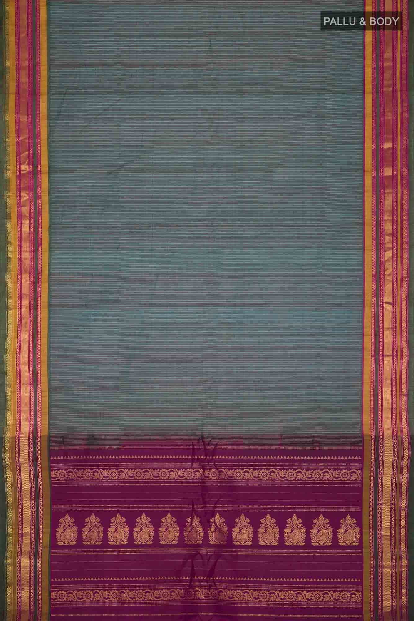 Green Gadwal cotton Saree