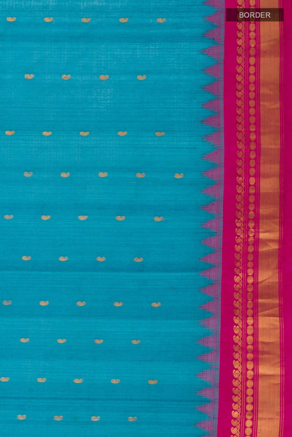 Blue Gadwal Silk Cotton Saree