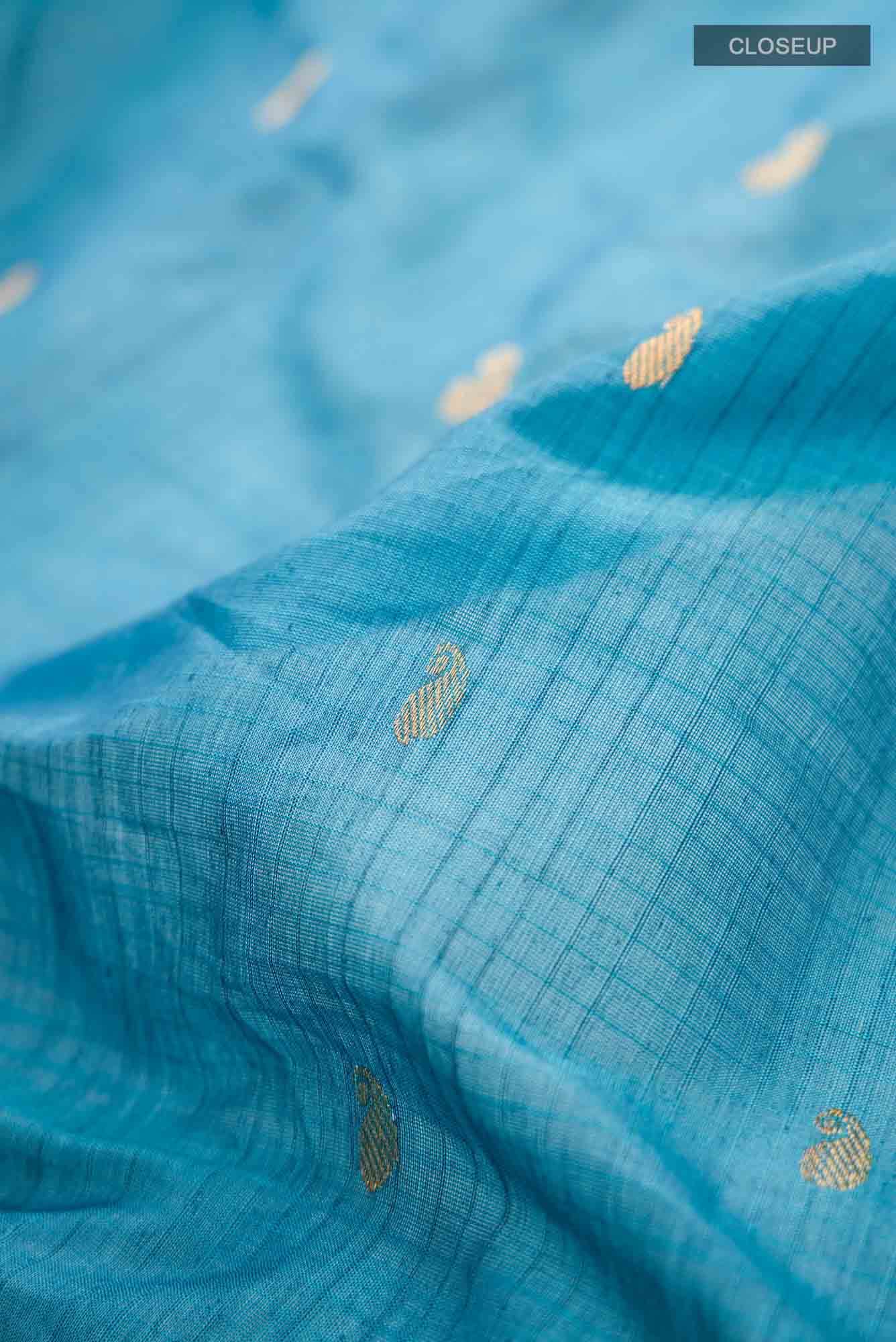 Blue Gadwal Silk Cotton Saree