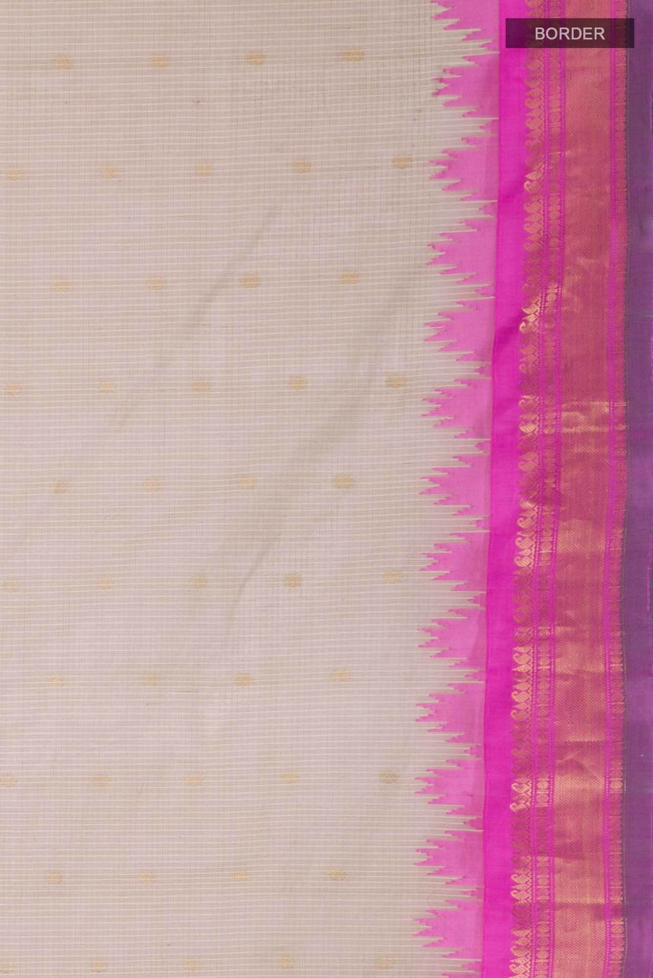 Beige Gadwal Silk Cotton Saree