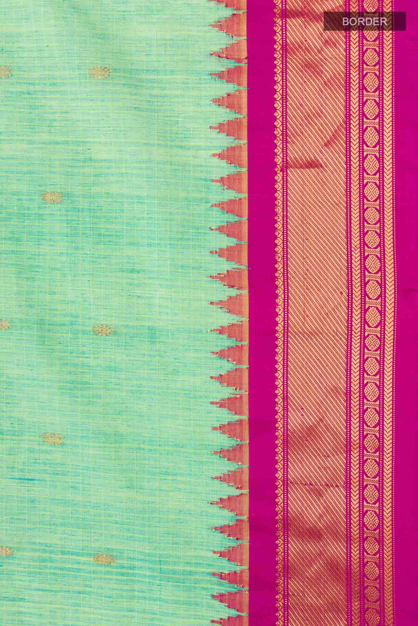 Green Gadwal Silk Cotton Saree