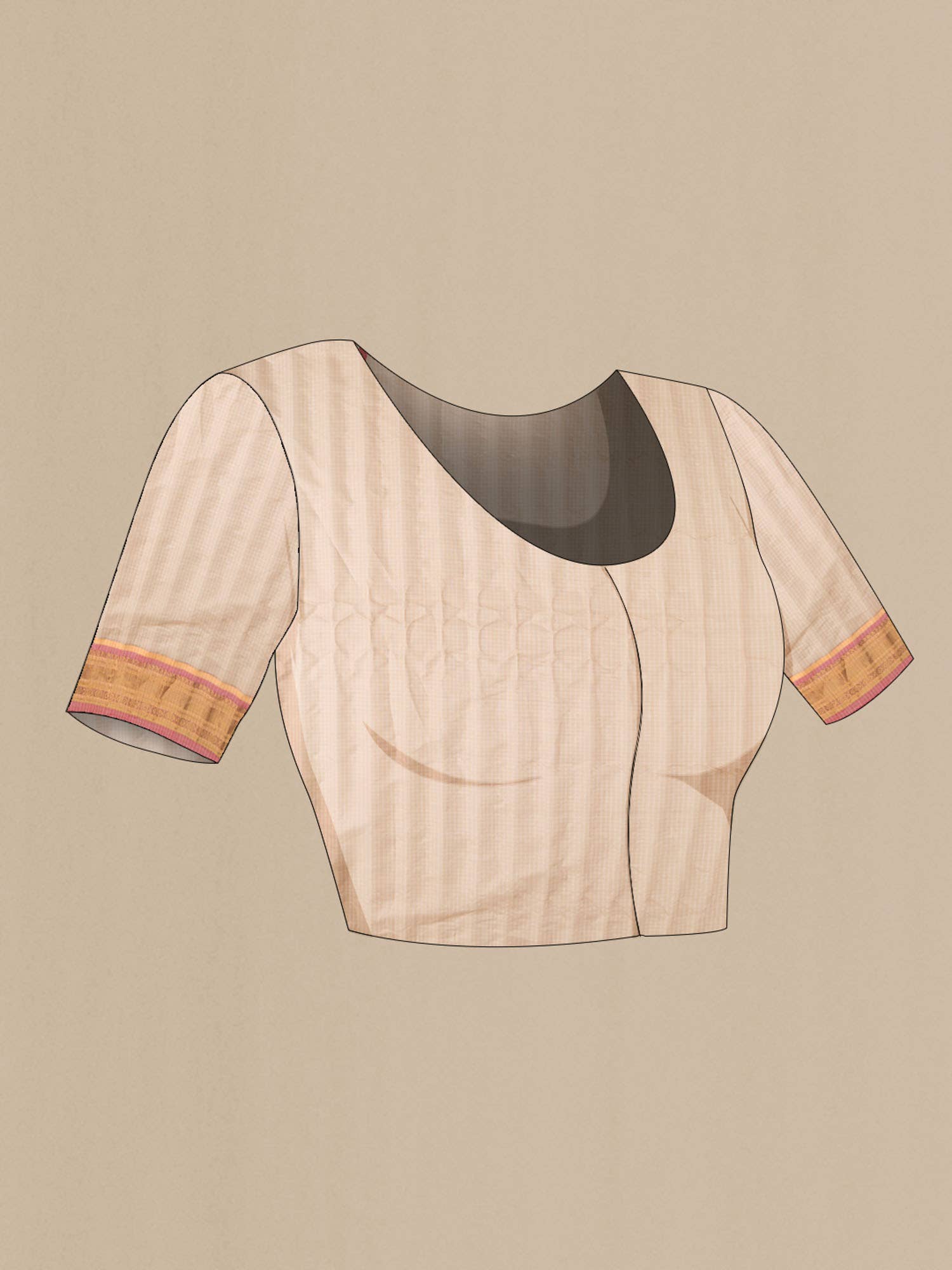 Beige Gadwal Silk Cotton Saree