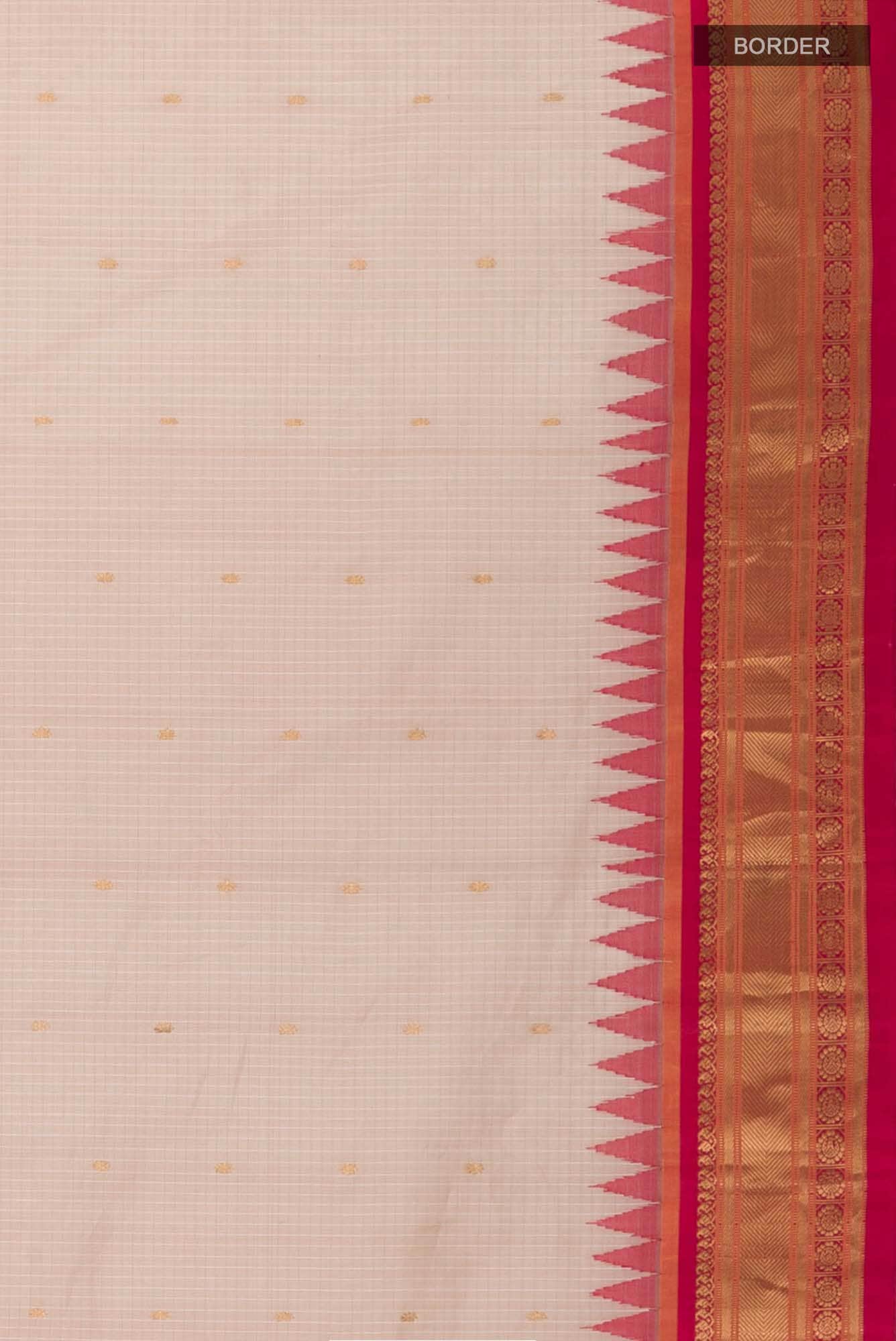 Beige Gadwal Silk Cotton Saree