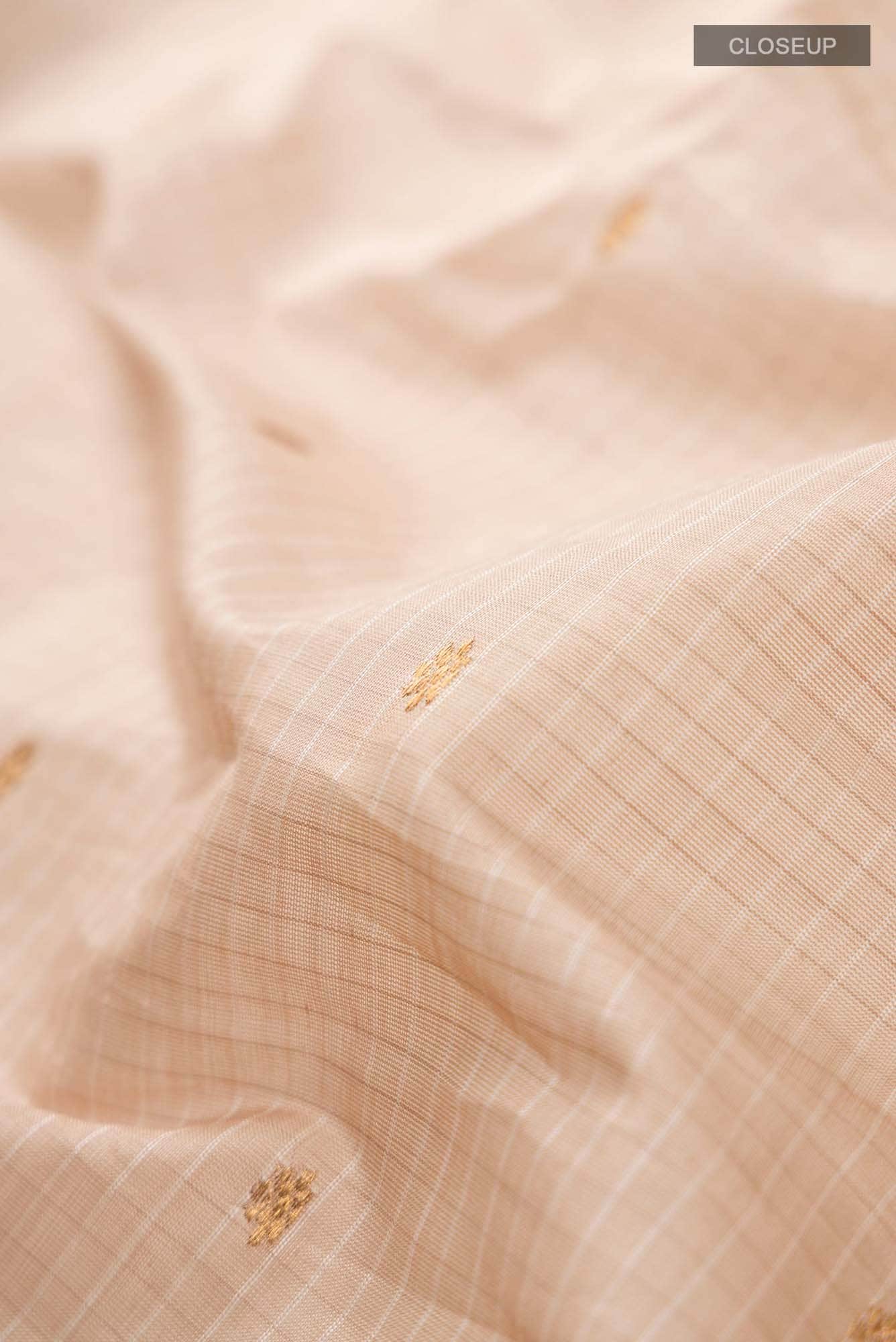 Beige Gadwal Silk Cotton Saree