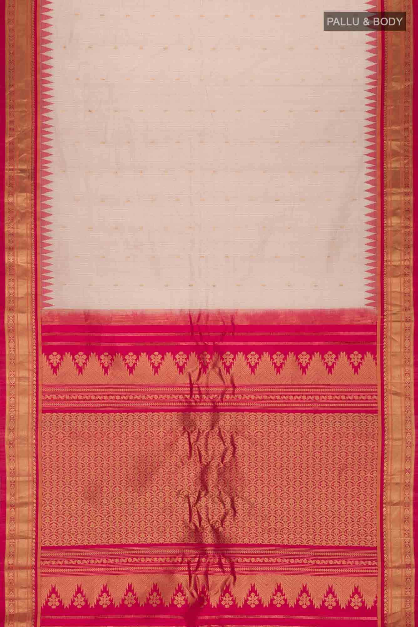 Beige Gadwal Silk Cotton Saree