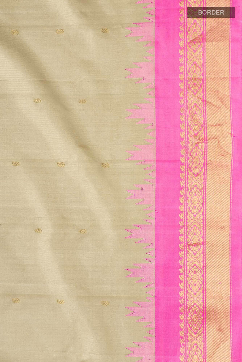 Beige Gadwal Silk Saree