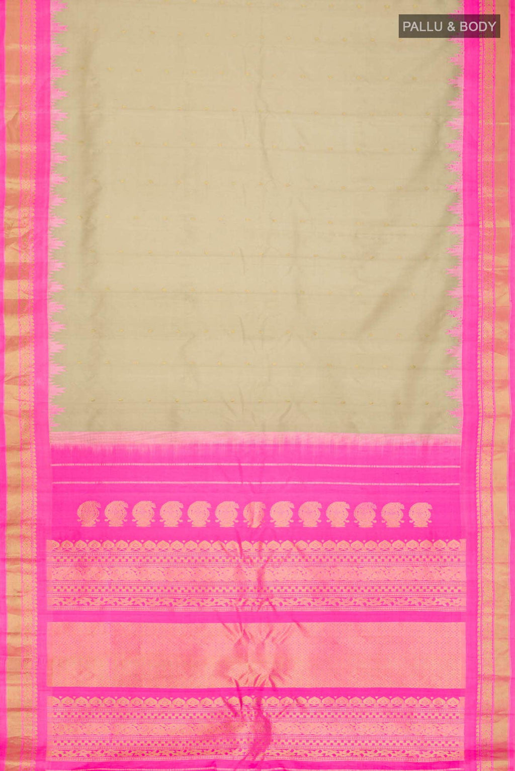 Beige Gadwal Silk Saree