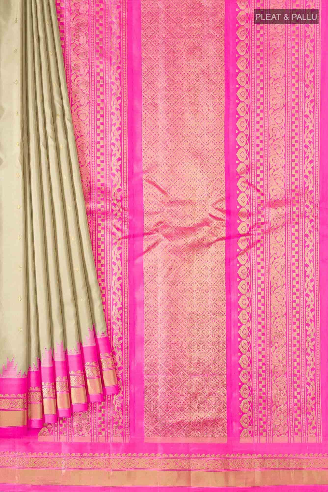 Beige Gadwal Silk Saree