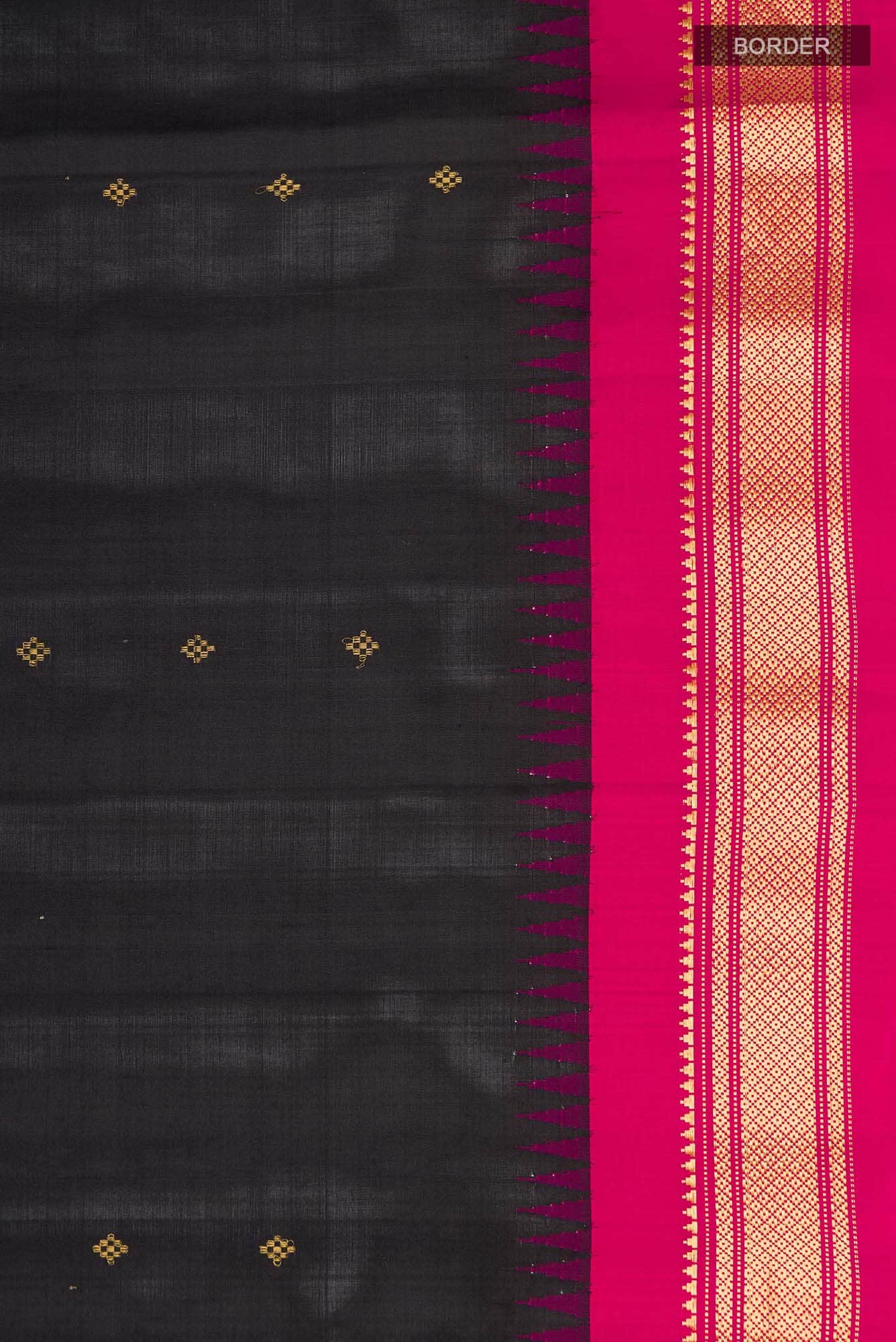 Black Gadwal Silk Saree
