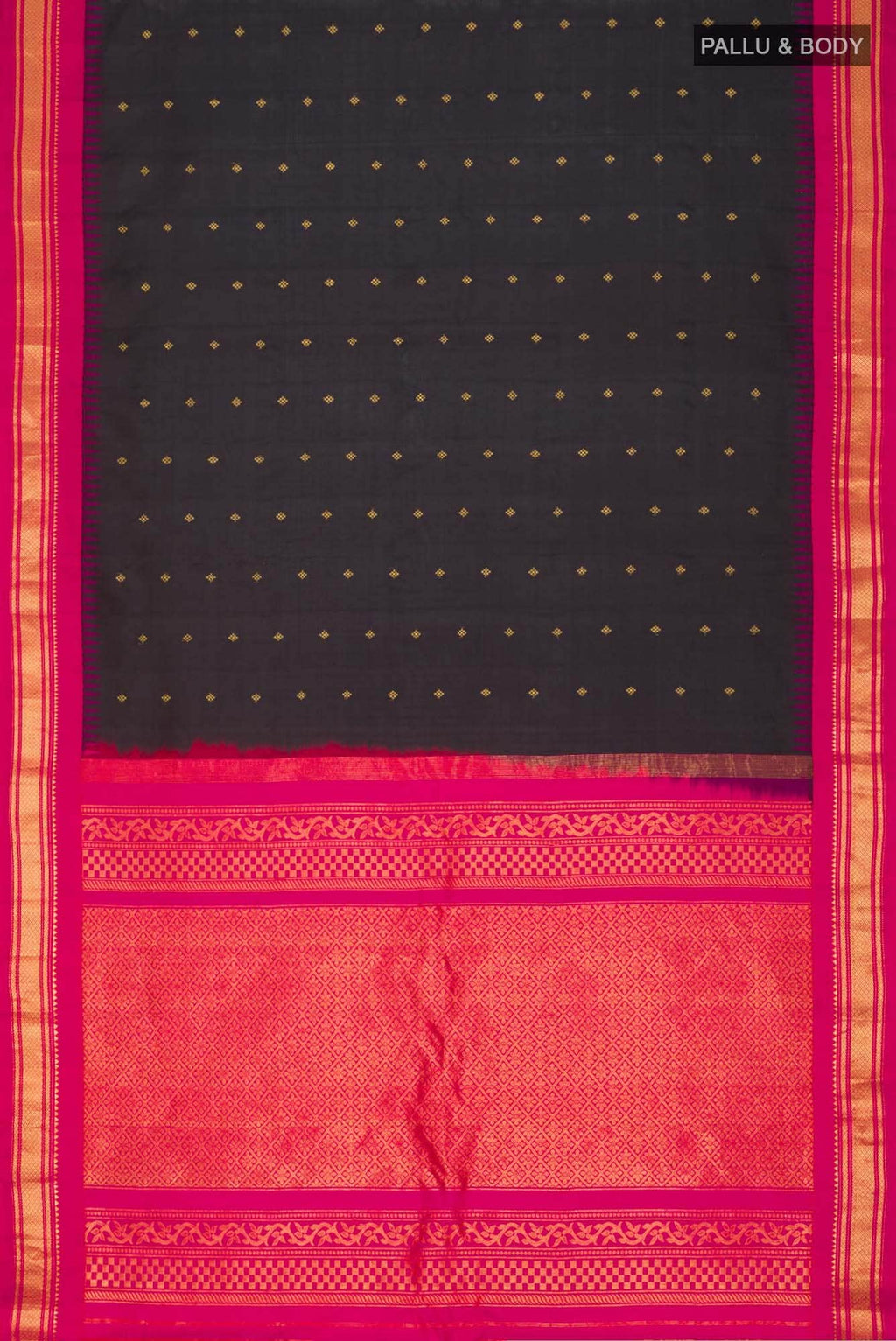 Black Gadwal Silk Saree