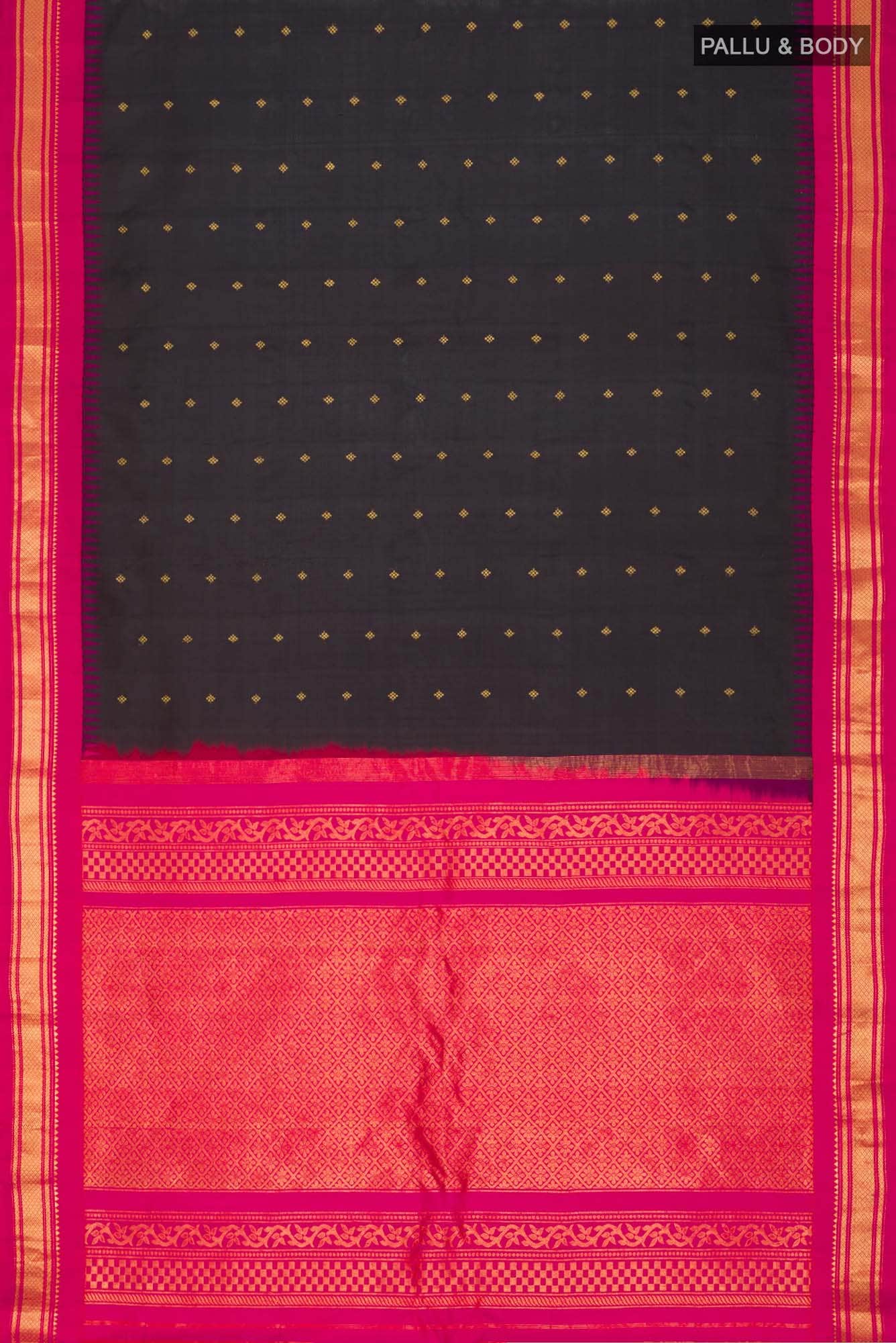 Black Gadwal Silk Saree