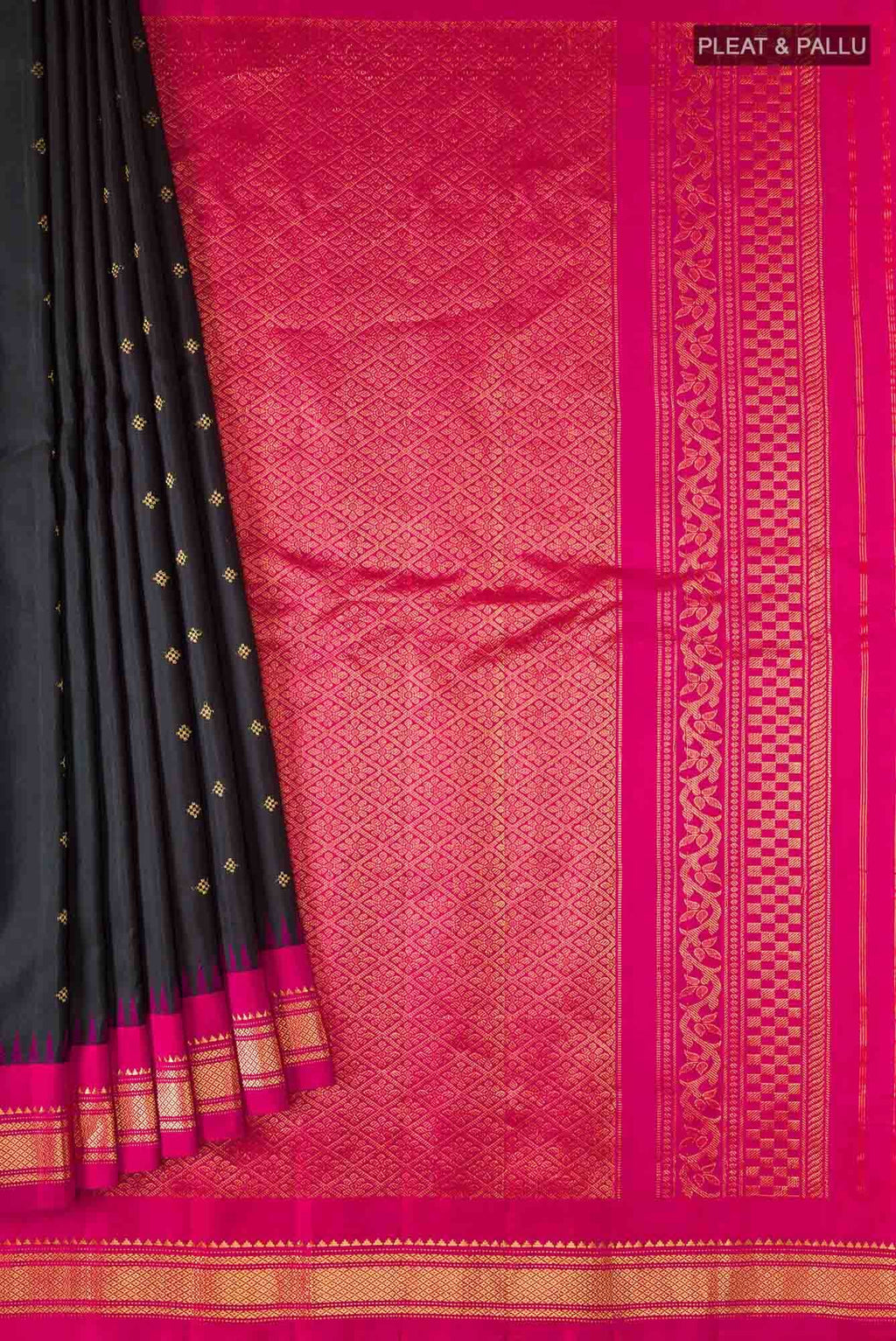 Black Gadwal Silk Saree