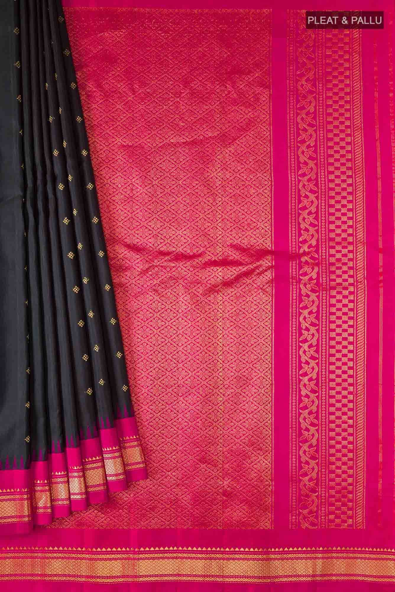 Black Gadwal Silk Saree